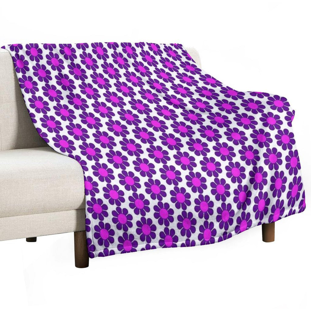 Purple Pink Hippy Flower Daisy Velvety-soft Throw Blanket