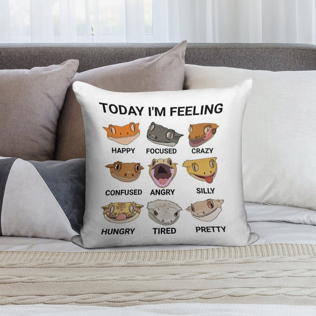 Today I'm Feeling... Crested Gecko Soft Decorative Cover Throw Pillow