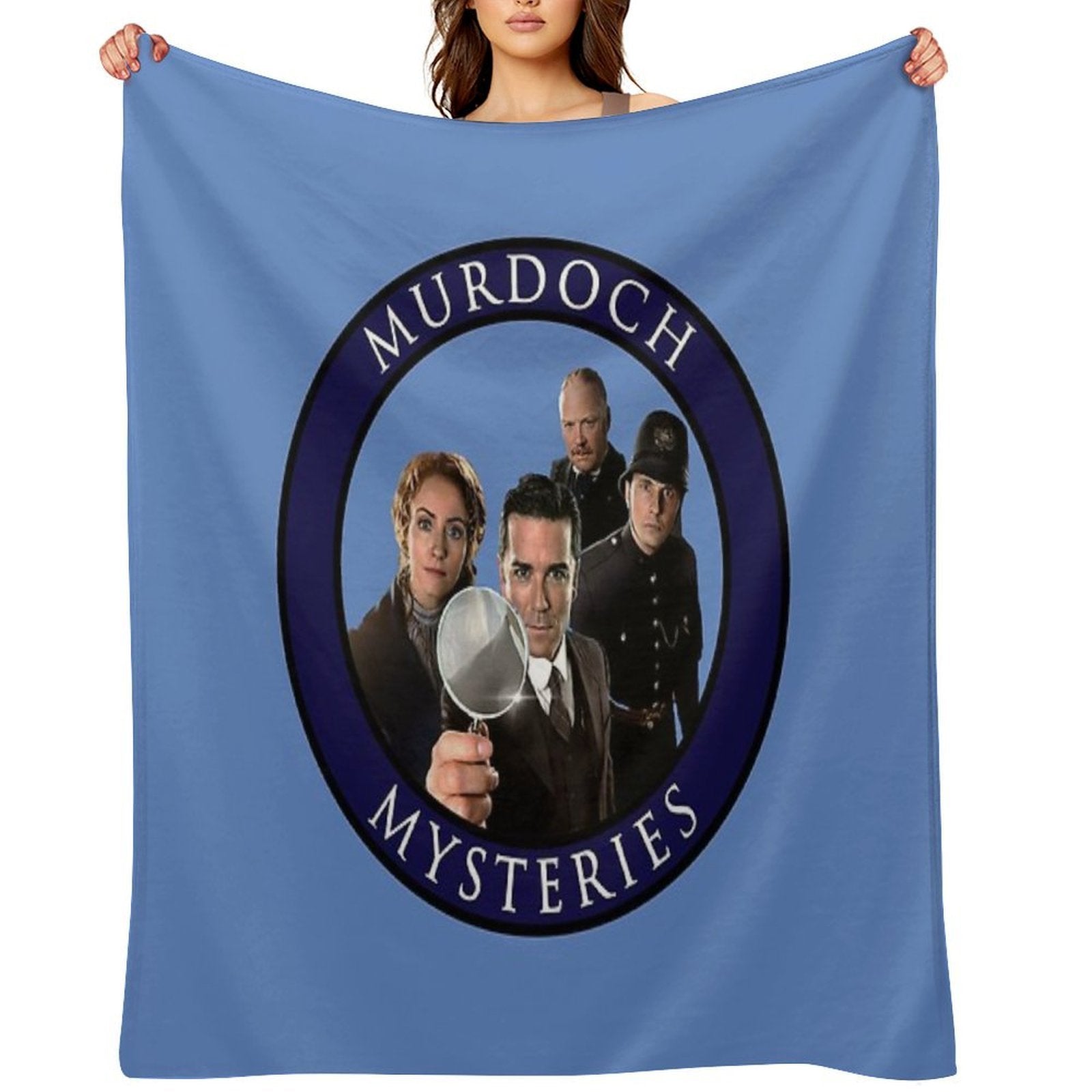 Murdoch Mysteries Design in Blue Durable Throw Blanket