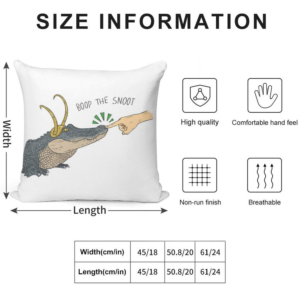 Alligator Loki Boop The Snoot Soft Luxury Feel Throw Pillow