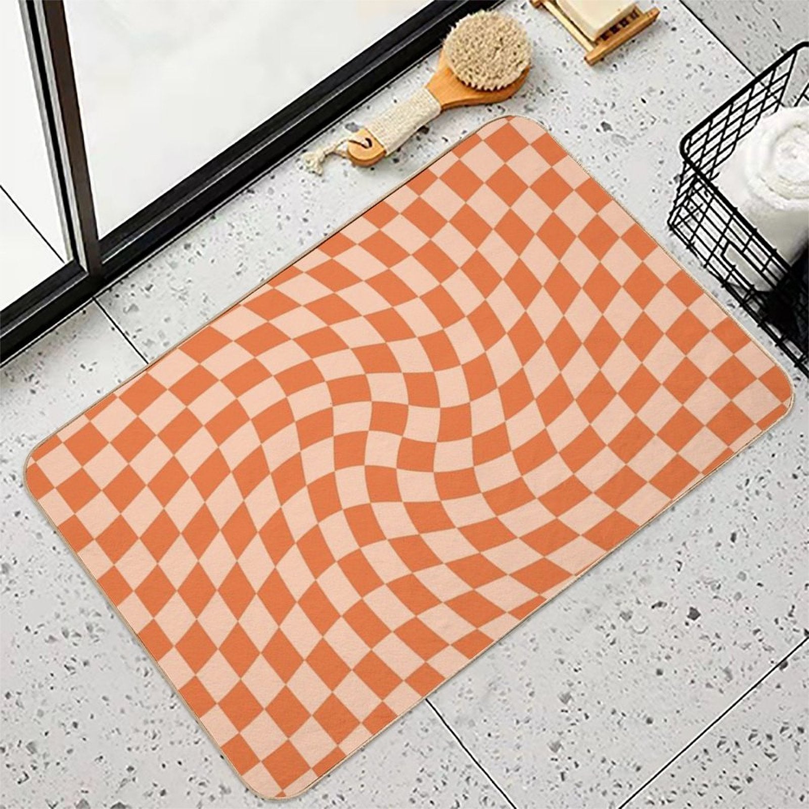 Check IV - Orange Twist  Pet-Safe Bath Mat
