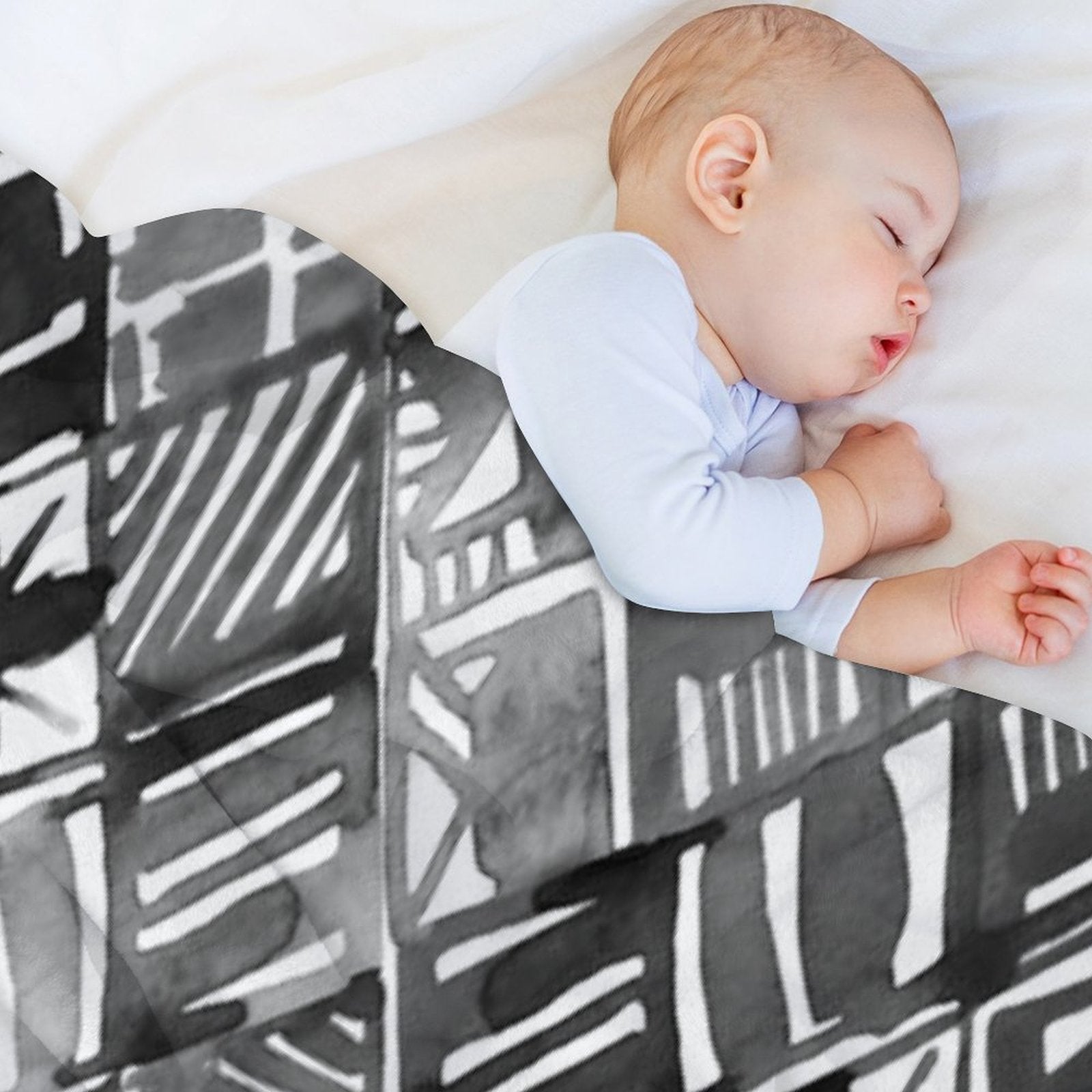 Classic Black Summer Geo Easy Care Throw Blanket