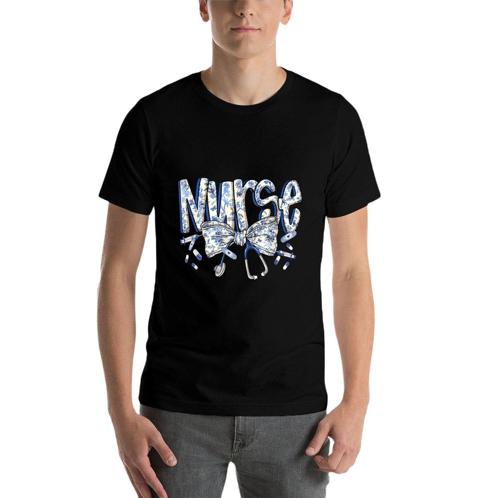Nurse Coquette Bow Blue Stethoscope Nursing Medical Doctor  Affordable Price T-Shirt