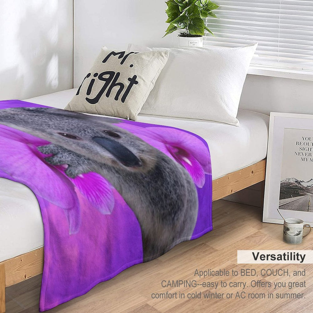Koala And Orchids Gift-ready Throw Blanket