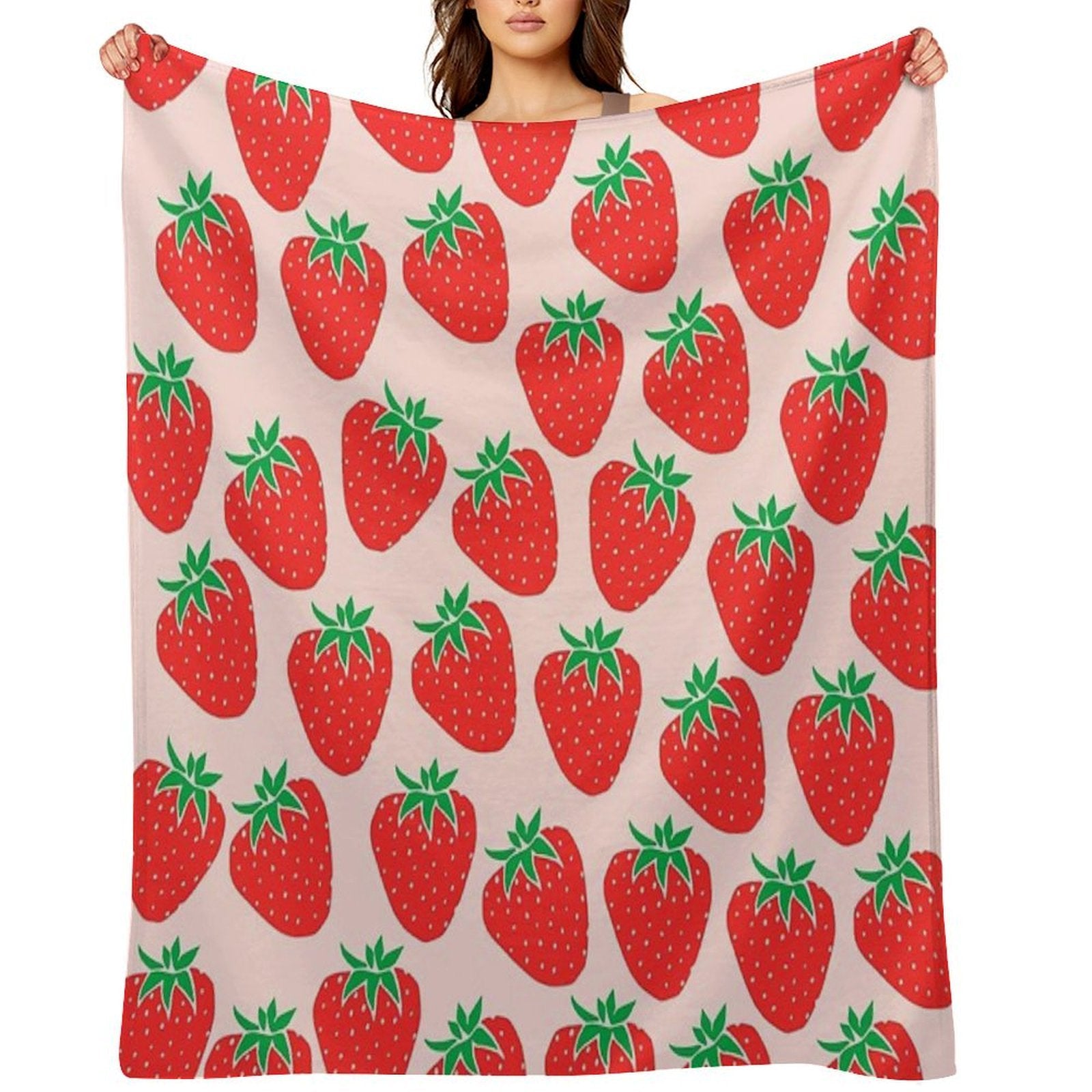 Cute Strawberry Easy Care Throw Blanket