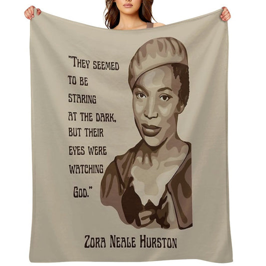 Zora Neale Hurston Portrait And Quote Plush Throw Blanket