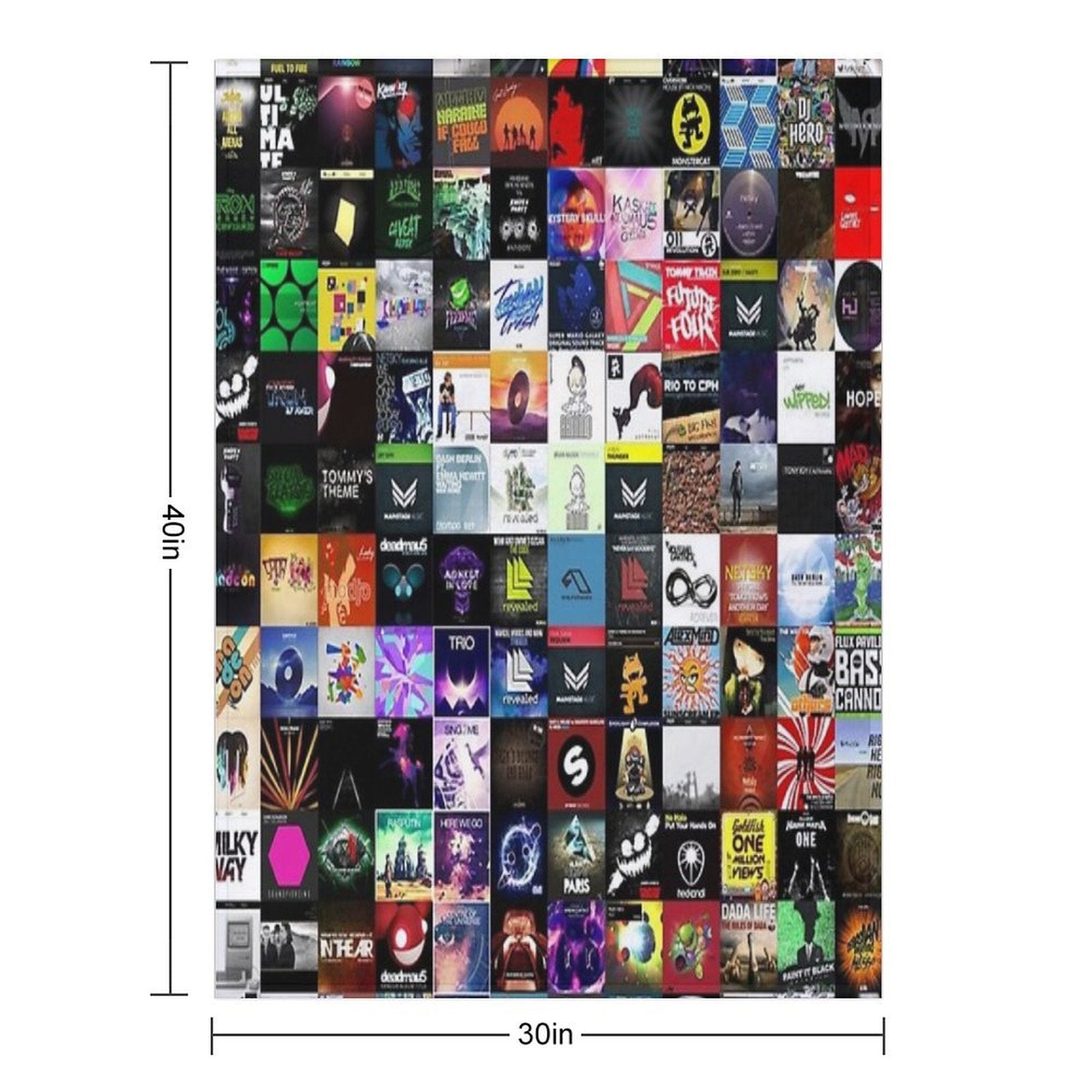 Music Collage Electronic Easy Care Throw Blanket