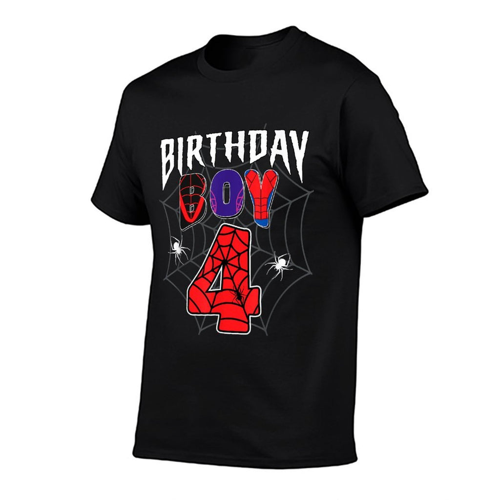 Birthday Boy 4 It's My 4th Birthday Spider Party 4 Year Old  Odor-resistant T-Shirt