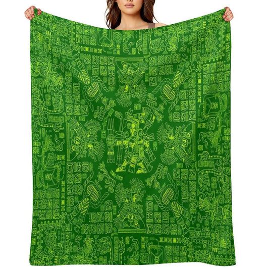 Mayan Spring GREEN All-season Throw Blanket