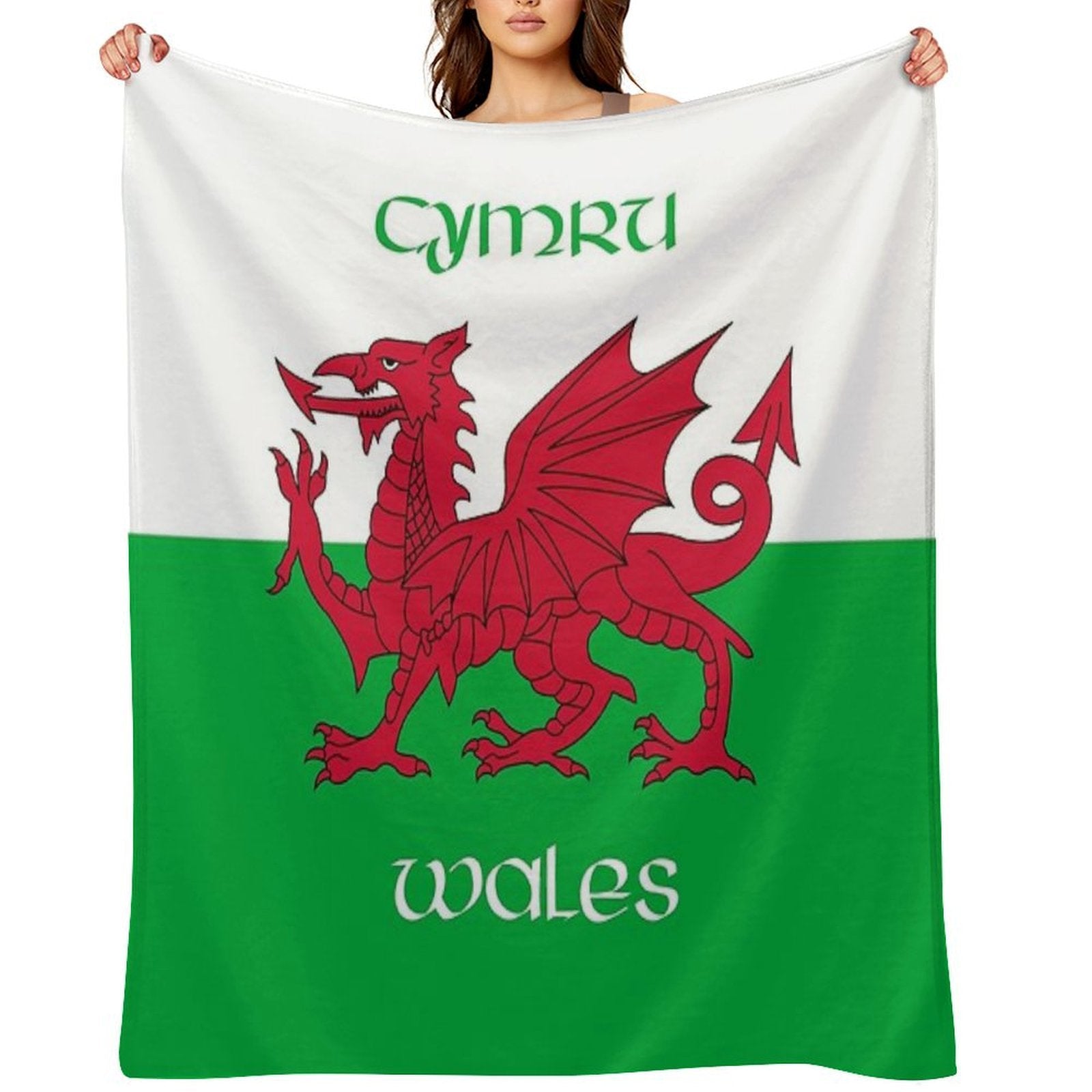 Cymru  Wales - The Welsh Dragon Flag Wrinkle-free Throw Blanket