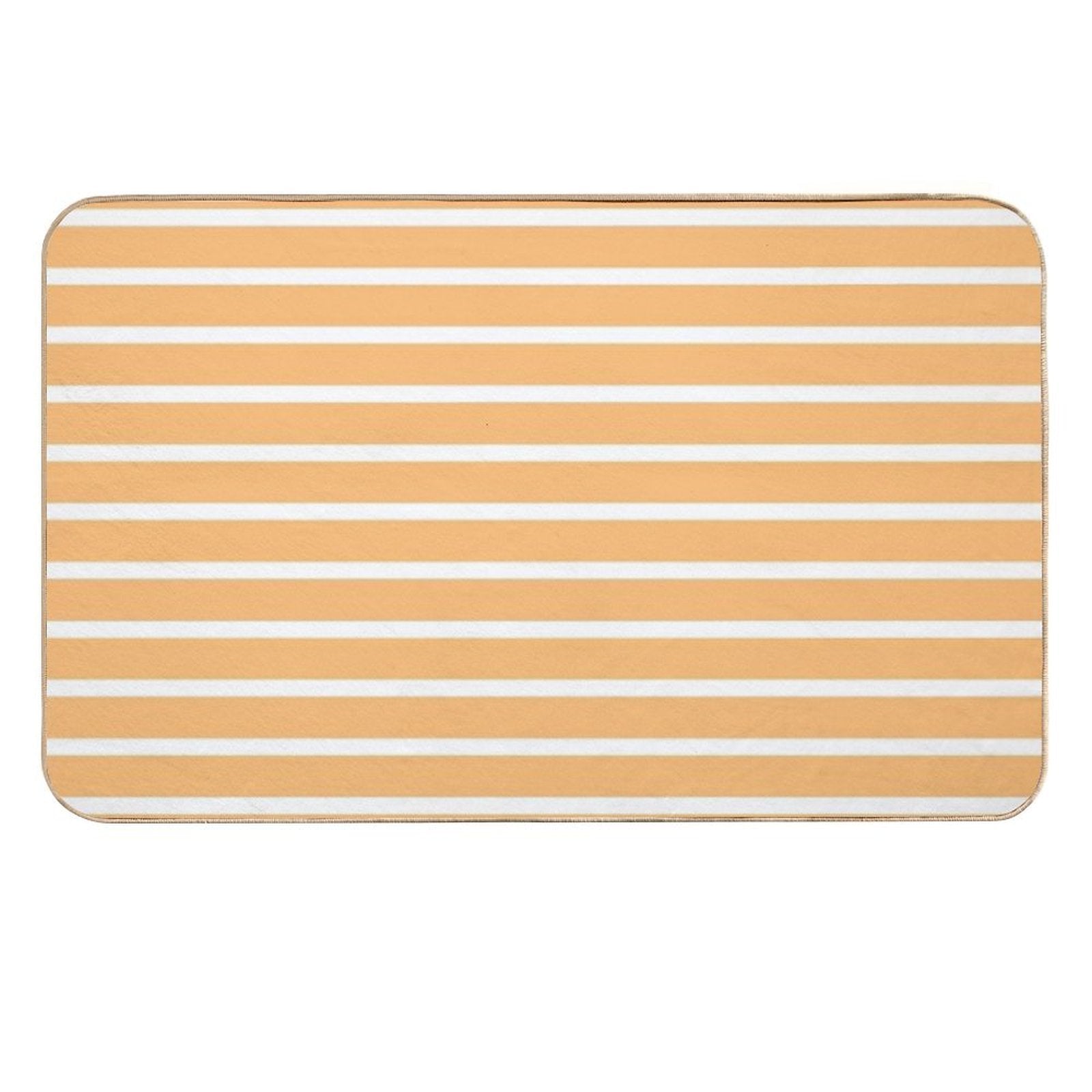 Apricot Orange And White Horizontal Stripes  Versatile Bath Mat