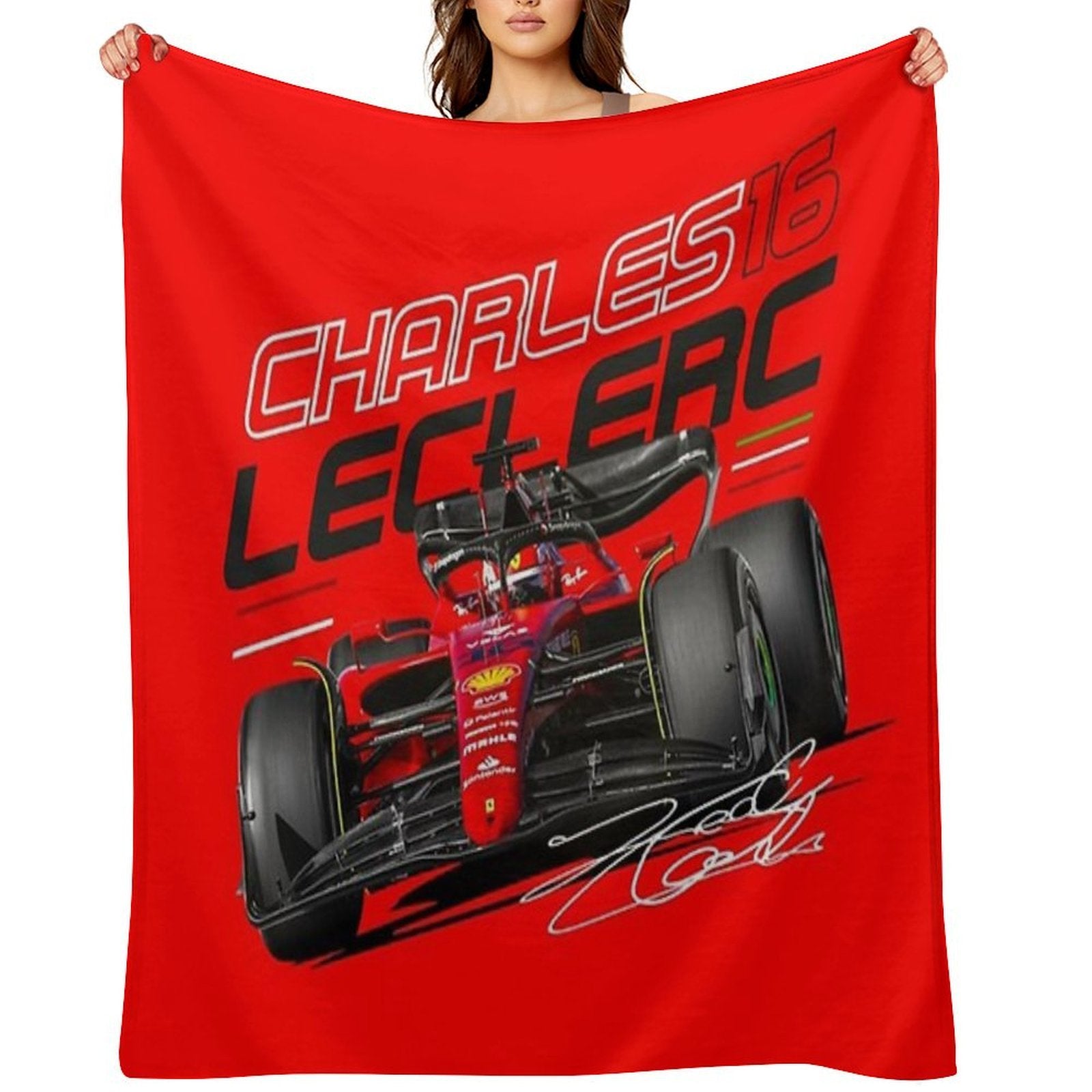 Charles Leclerc Scuderia Ferrari 2022 Versatility Throw Blanket