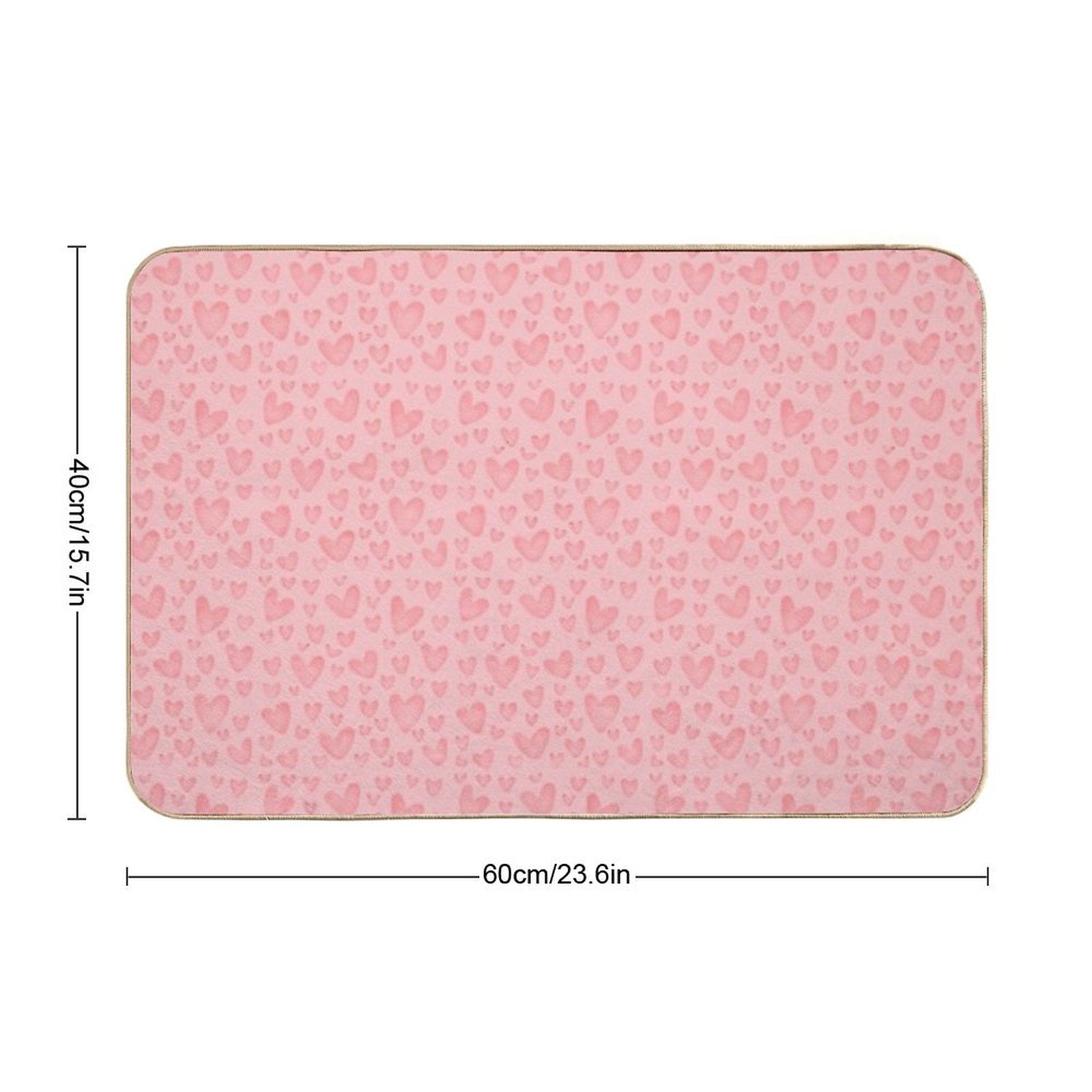 Cute Sweet Pink Hearts As Romantic Seamless Pattern Background Backdrop Wallpaper, Illustration of Love for Valentine's Day  Odorless Bath Mat