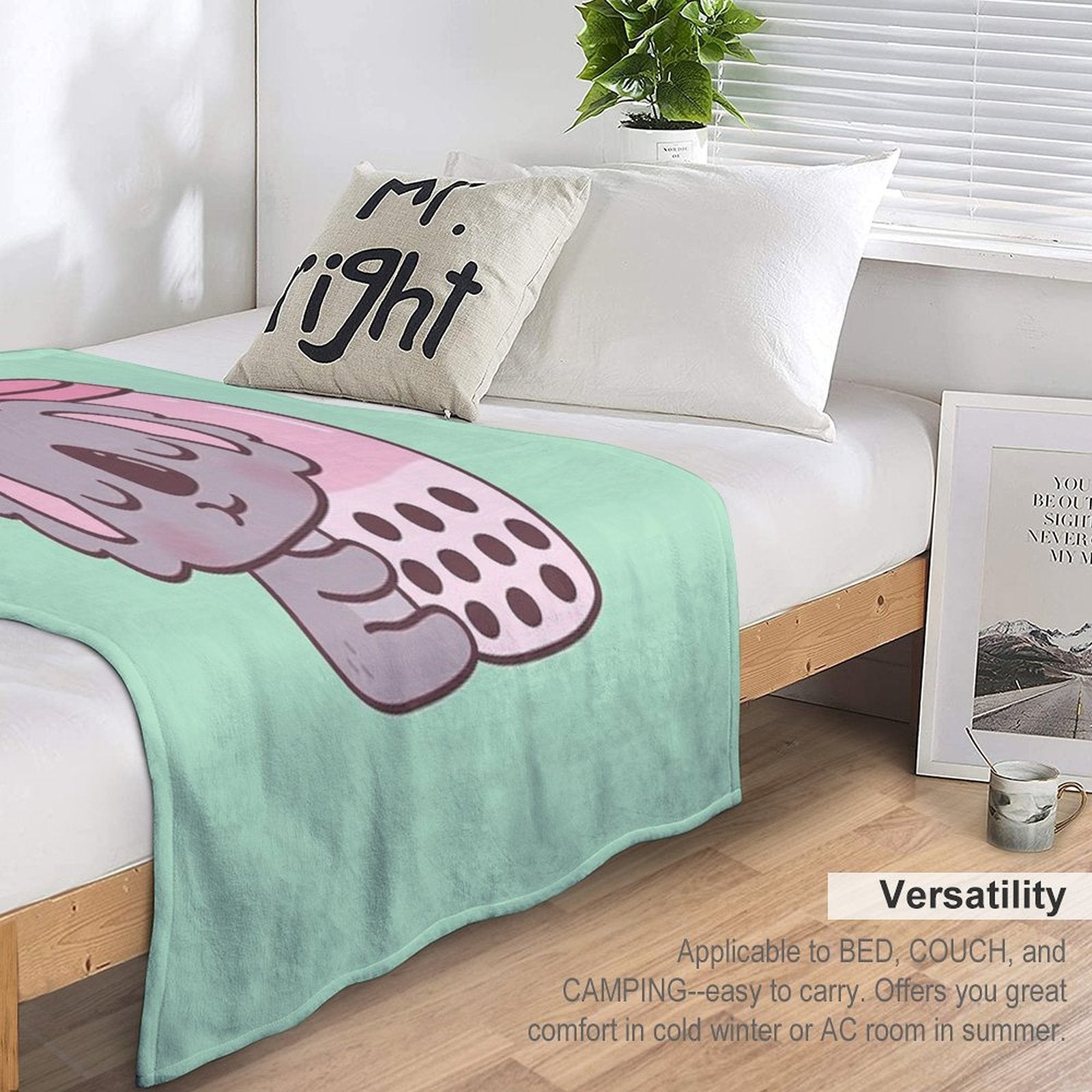 Cute Koala Loves Strawberry Bubble Tea Sustainable Throw Blanket