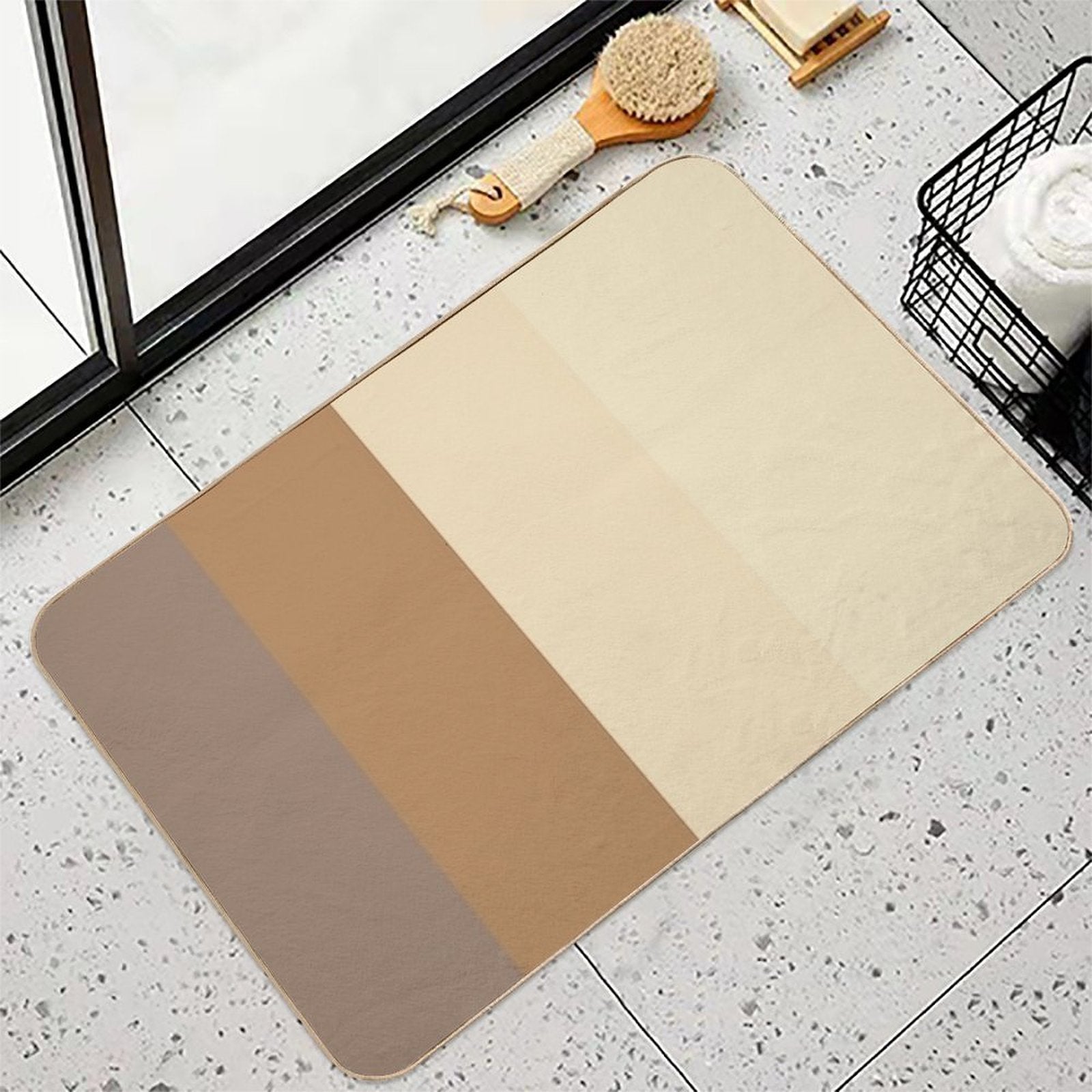 Earth Tones Stripes Pattern  Eco-Friendly Bath Mat
