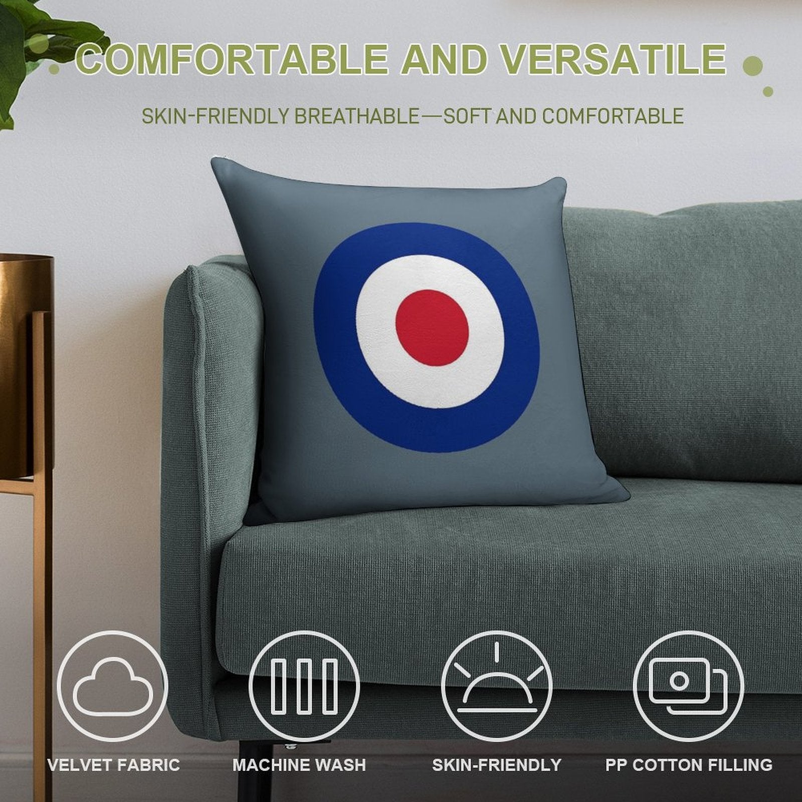 Royal Air Force - Roundel Soft Bedroom Essential Throw Pillow