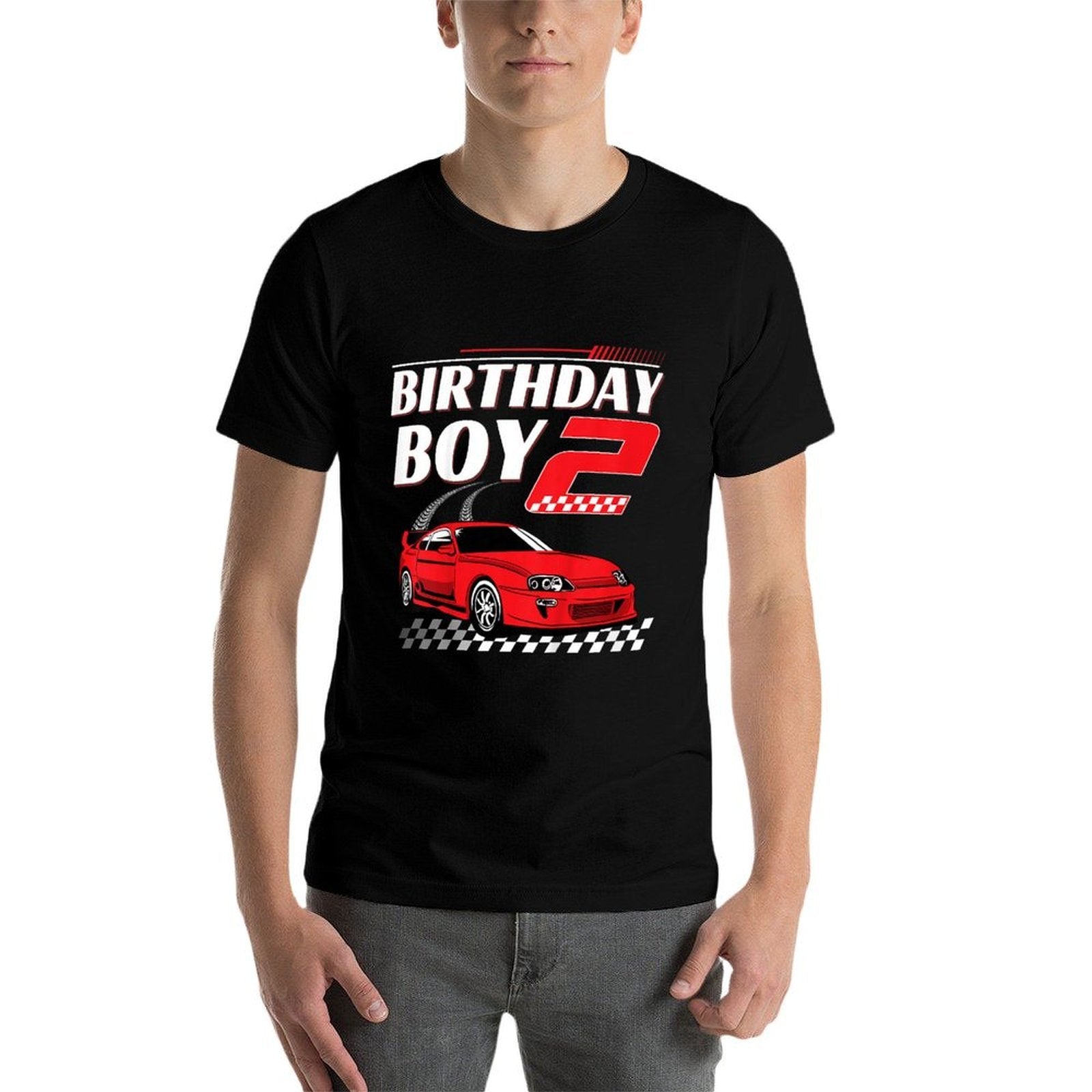 Kids Birthday Boy 2 Years Race Car 2nd Birthday Racing Car  Affordable Price T-Shirt