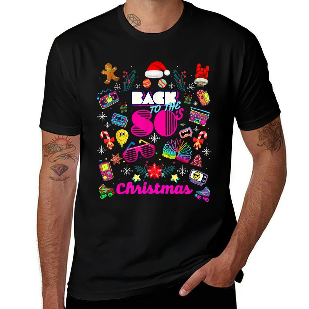 Funny Back to 80s Christmas Nostalgia Quotes Graphic Design  Eco-friendly Material T-Shirt