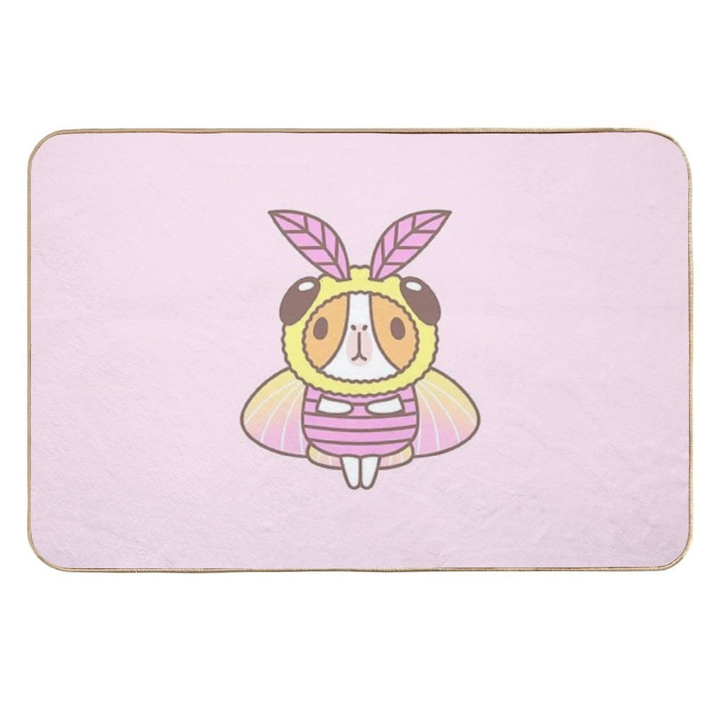 Guinea Pig in Rosy Maple Moth Costume  Long-Lasting Bath Mat