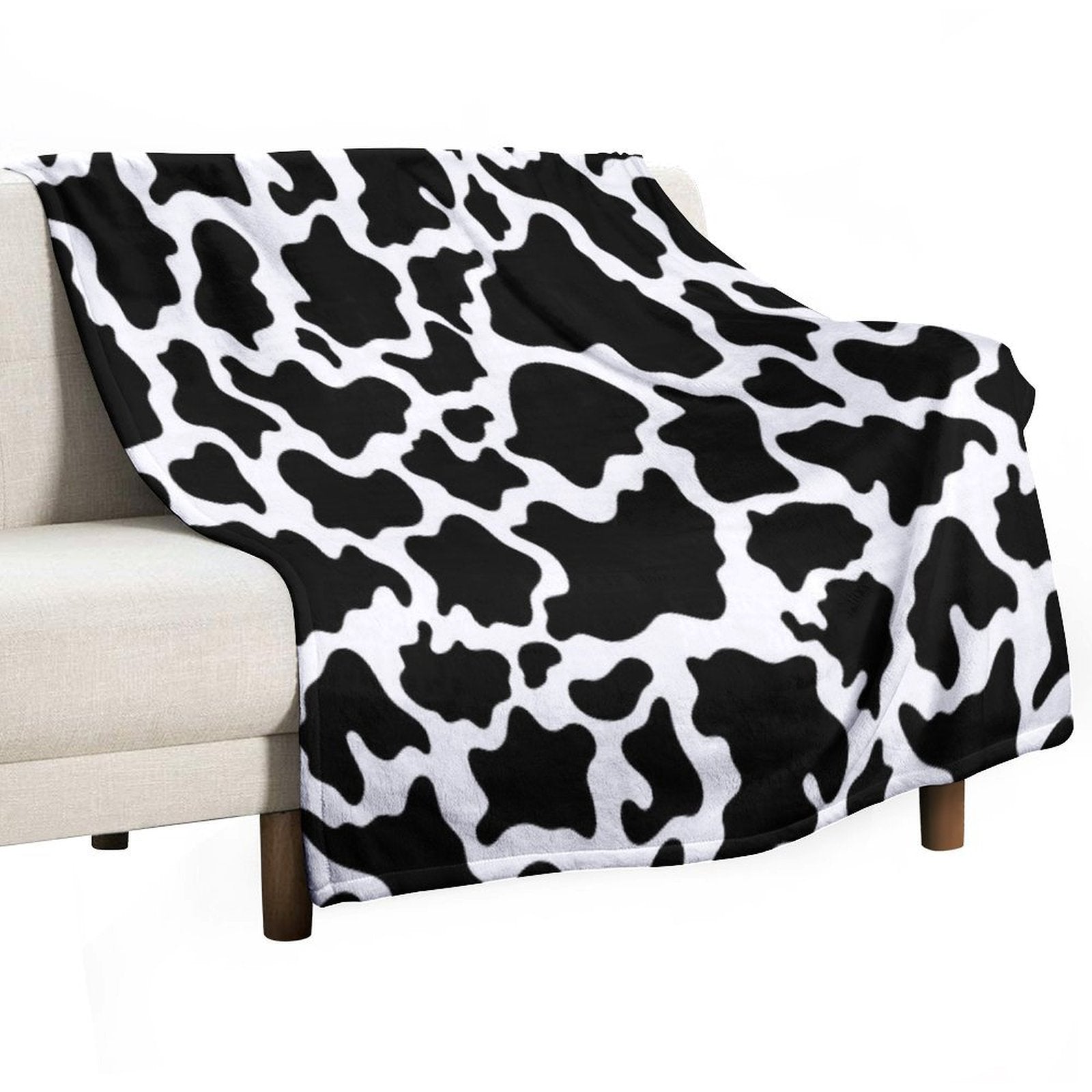 Cow Skin Pattern Easy Care Throw Blanket