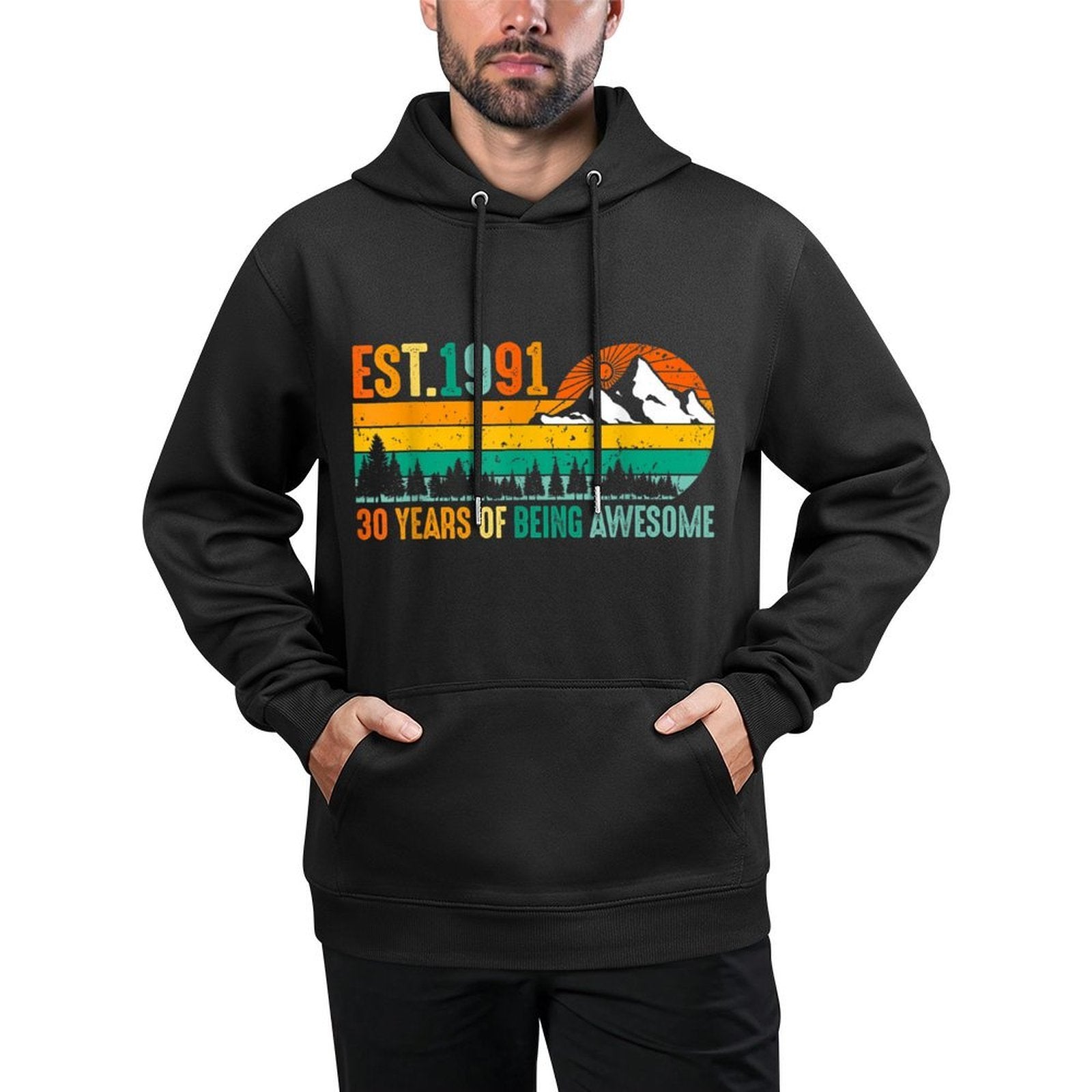 Est. 1991 30 Years of Being Awesome Vintage 30th Birthday Durable Construction Hoodie