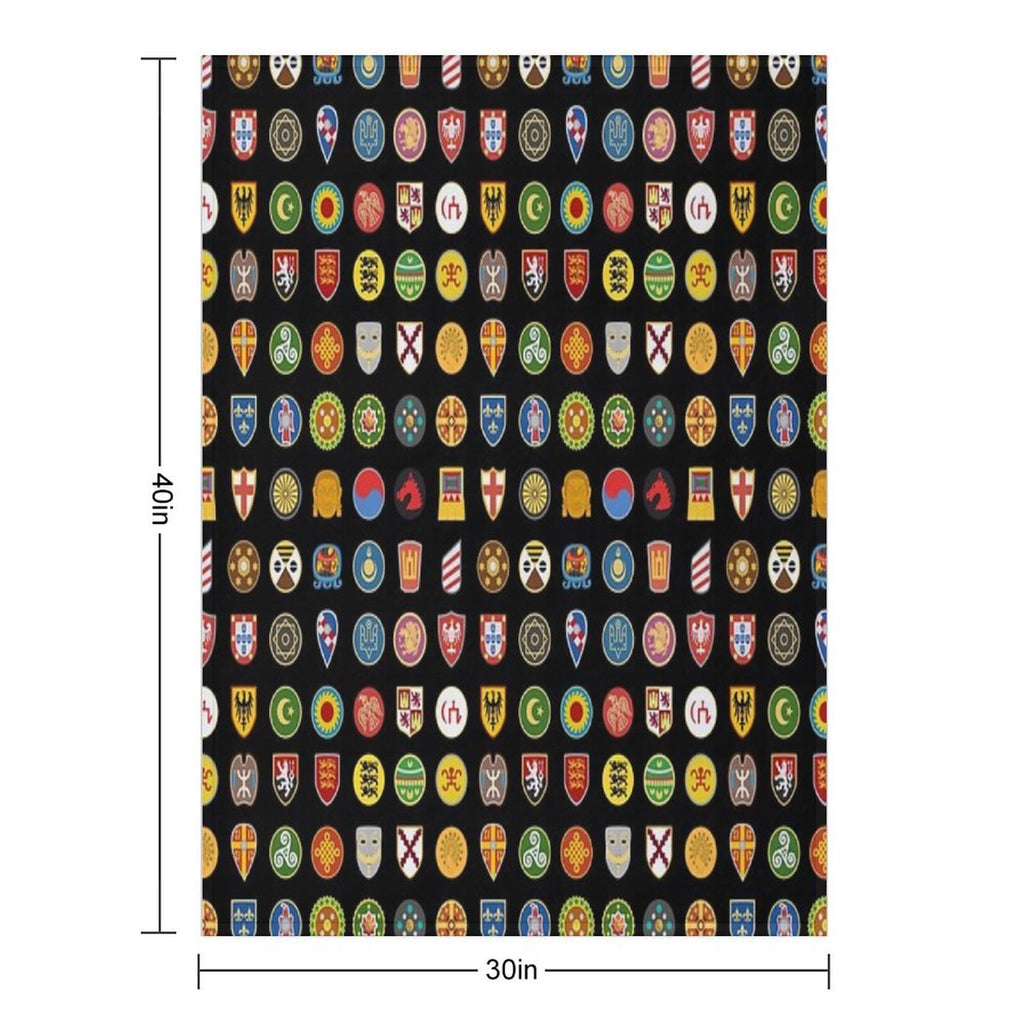 Civilizations Emblems Shrink-resistant Throw Blanket
