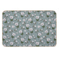 Botanical Magnolia Sprig Pattern_Sage  Dirt-Trapping Bath Mat