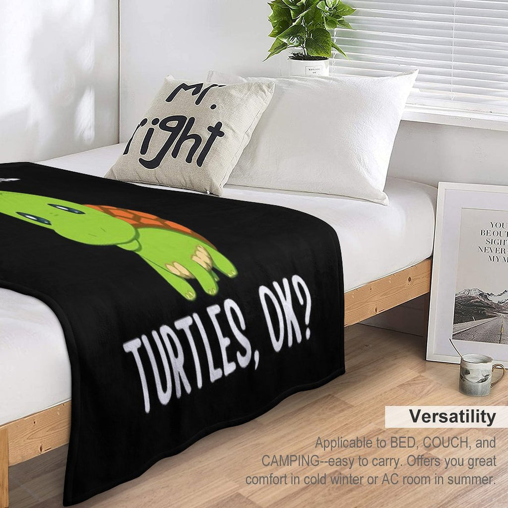 I Just Really Like Turtles, OK Easy Care Throw Blanket