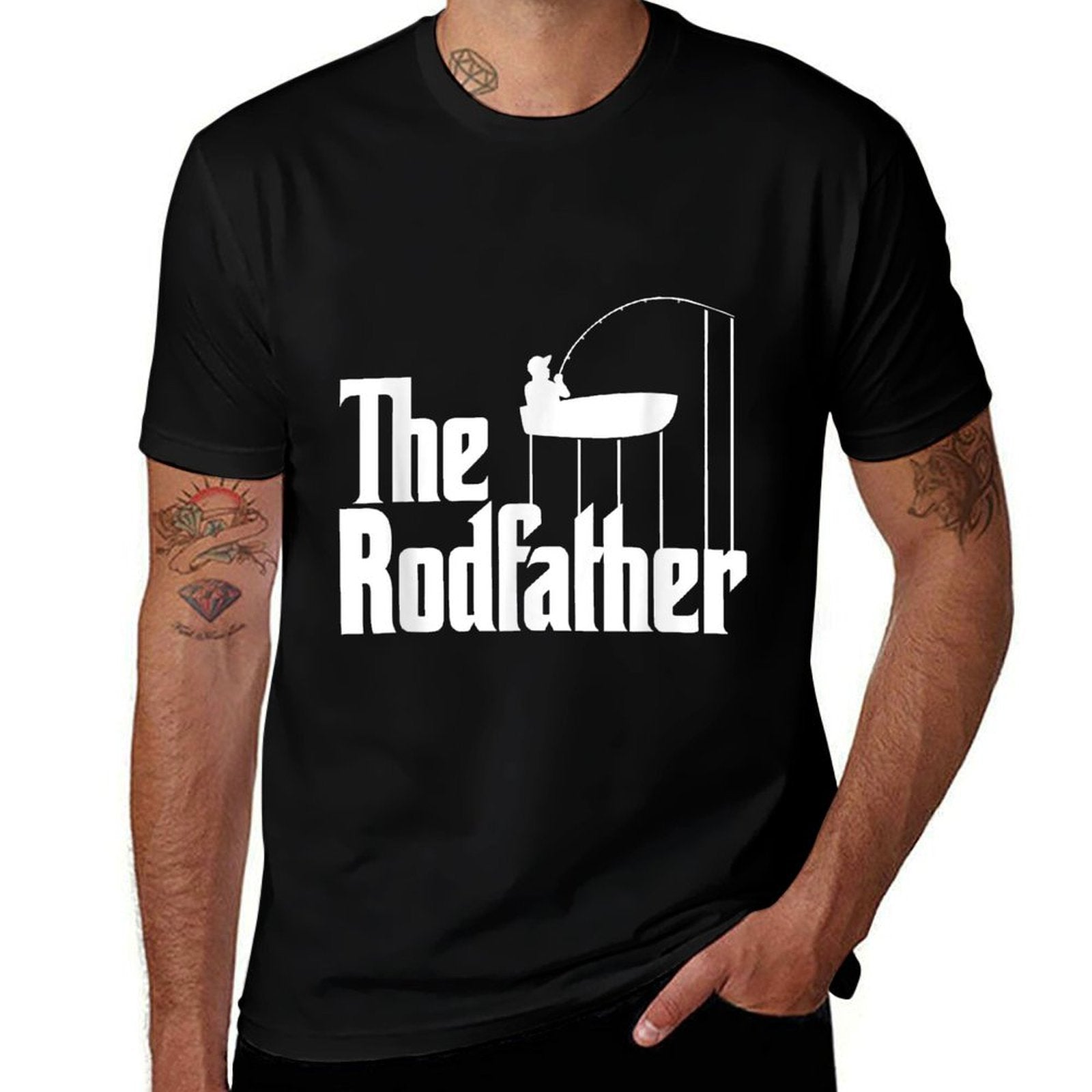 Funny Fishing Meme Of The Rodfather Fishing Rod  Easy-care T-Shirt