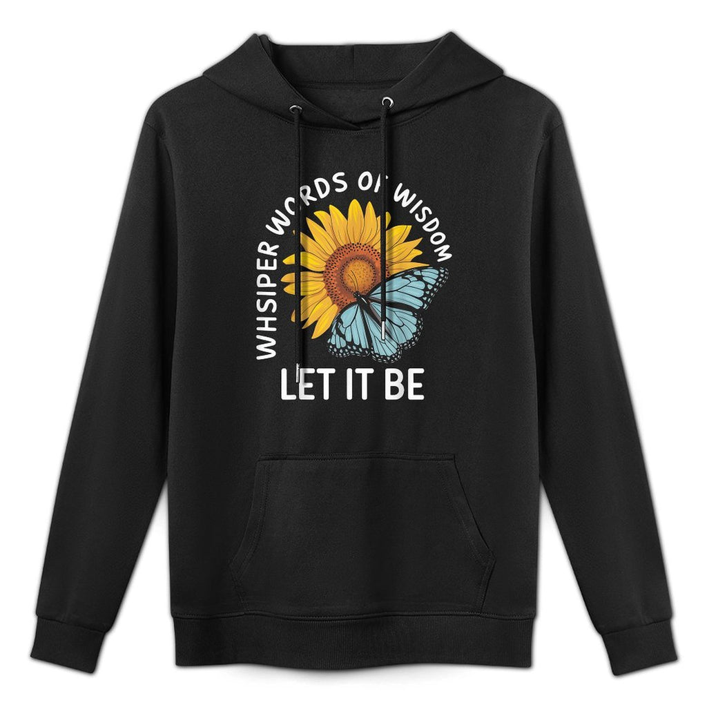 Sunflower Butterfly Let It Be Nature Insect Boho Botanical Machine Washable Hoodie
