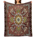 Mediterranean Mosaic Tiles  Azulejos Plush Throw Blanket
