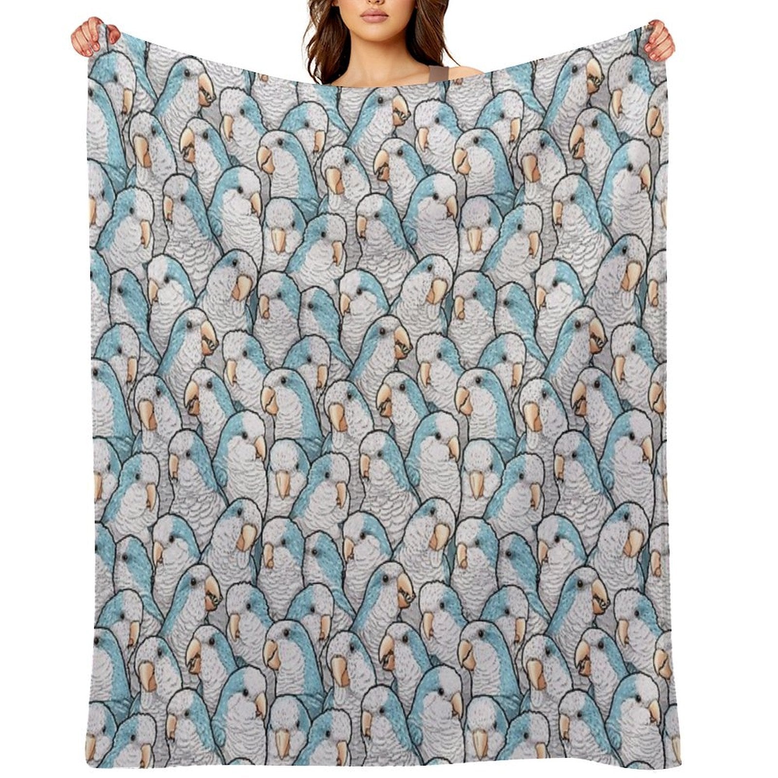 Blue Quaker Monk Parakeets All-season Throw Blanket