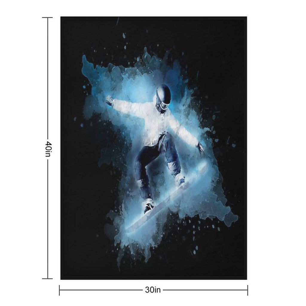 Snowboard Durable Throw Blanket