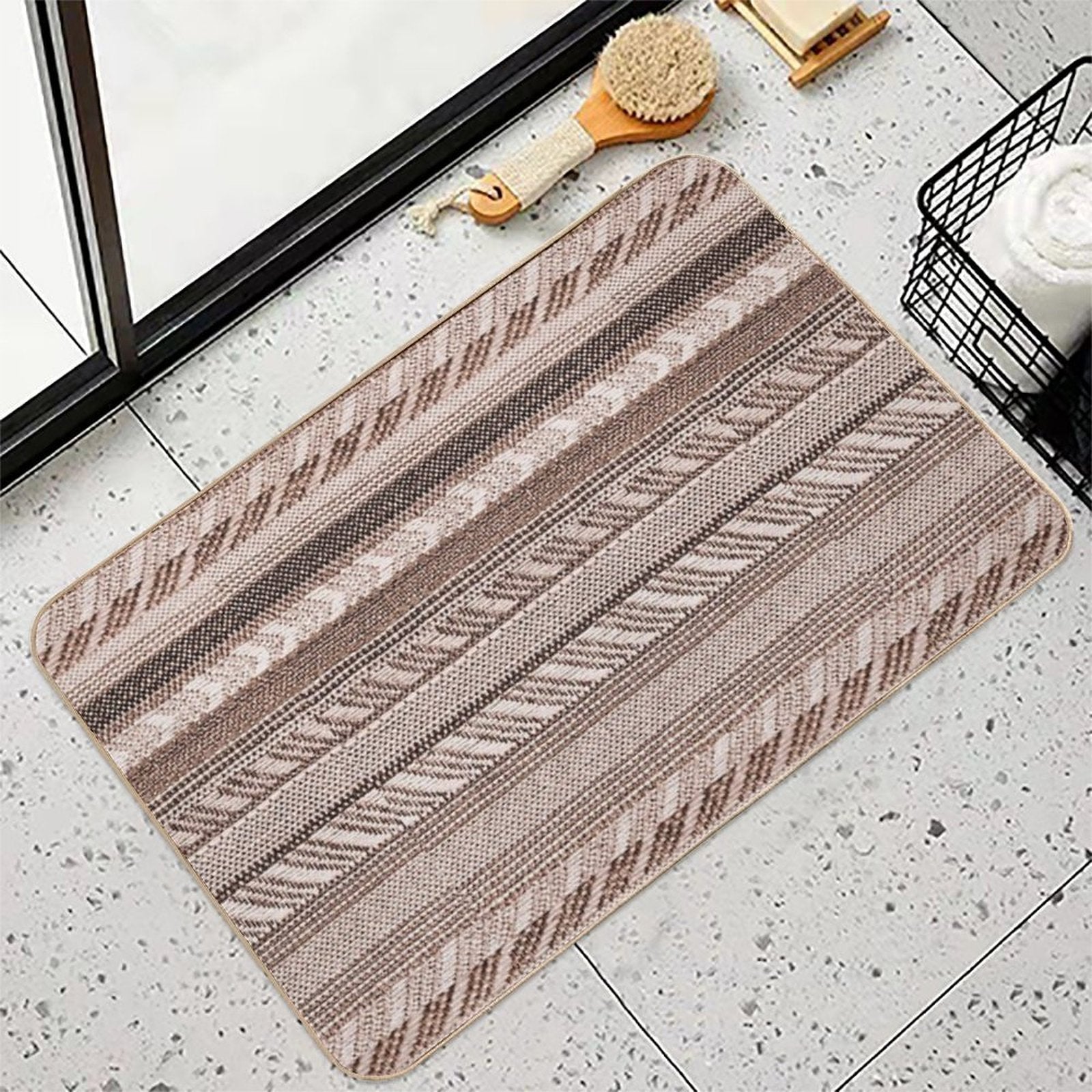 Brassy - Boho Stripe -  Long-Lasting Bath Mat