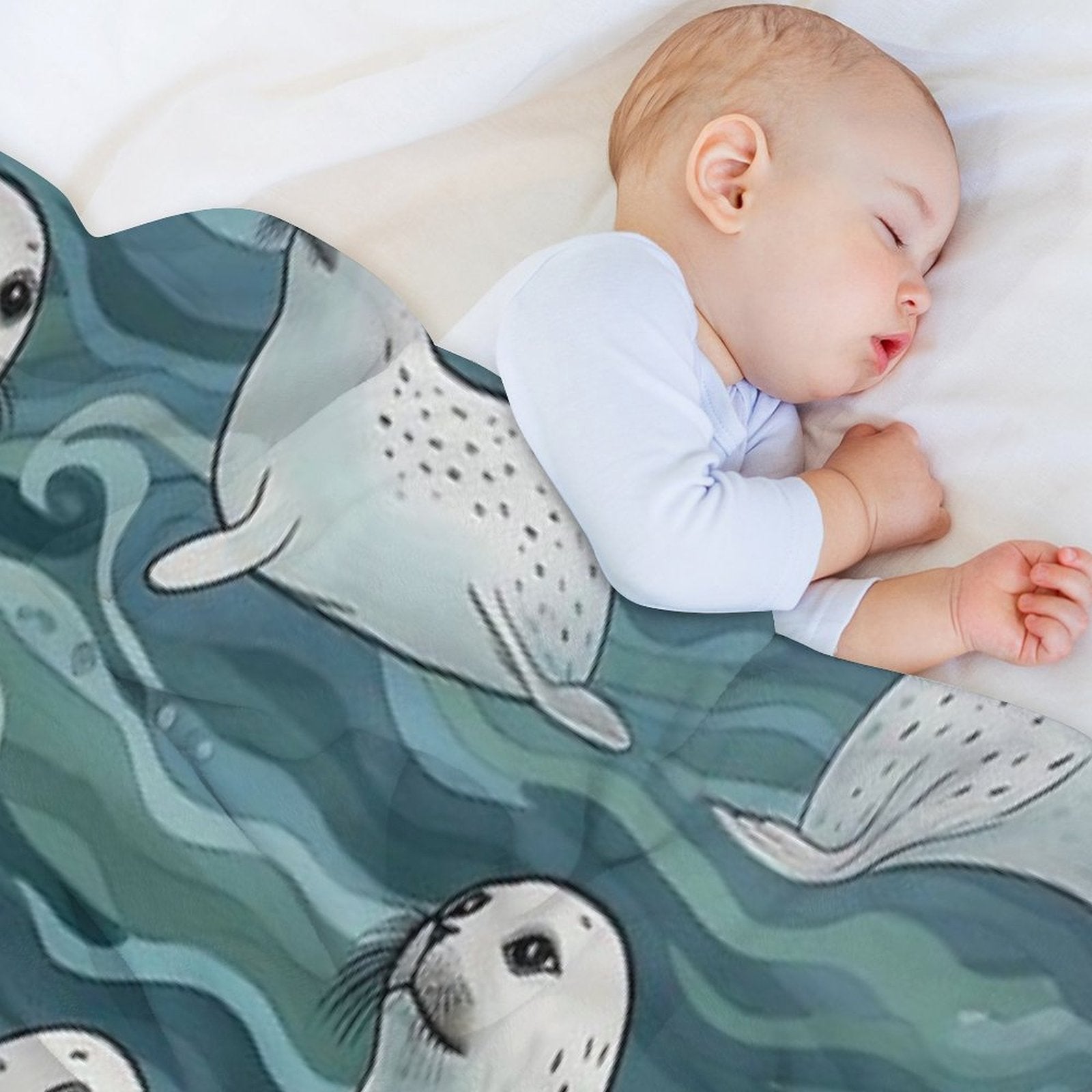 Harbor Seals Wrinkle-free Throw Blanket