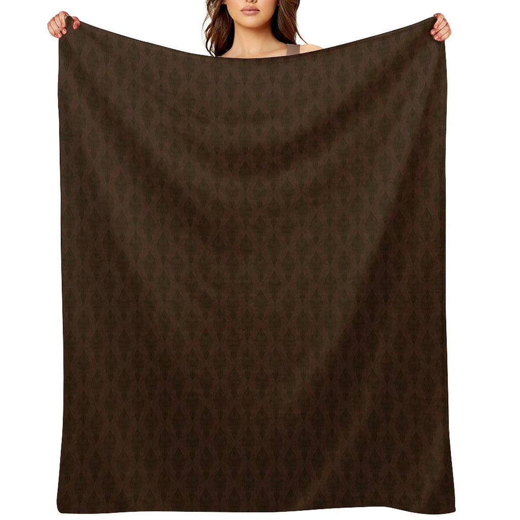 Rust - Antique Repeating Pattern Easy Care Throw Blanket