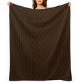 Rust - Antique Repeating Pattern Easy Care Throw Blanket