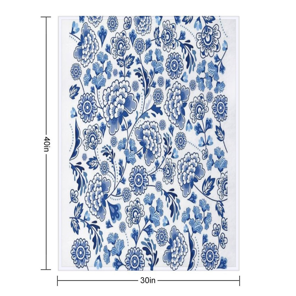 Chinese Porcelain Design Versatility Throw Blanket