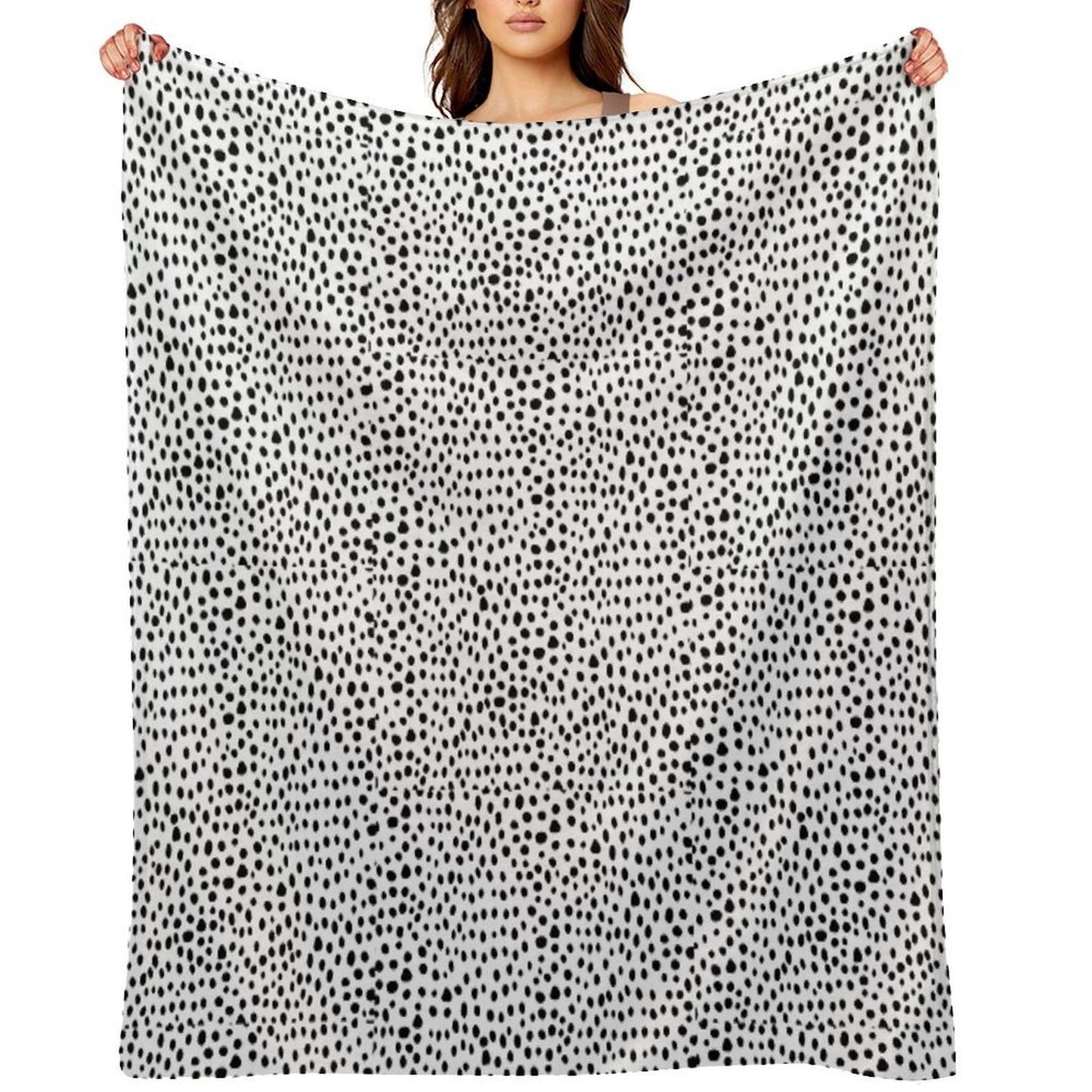 Modern Black And White Hand Drawn Polka Dots Durable Throw Blanket