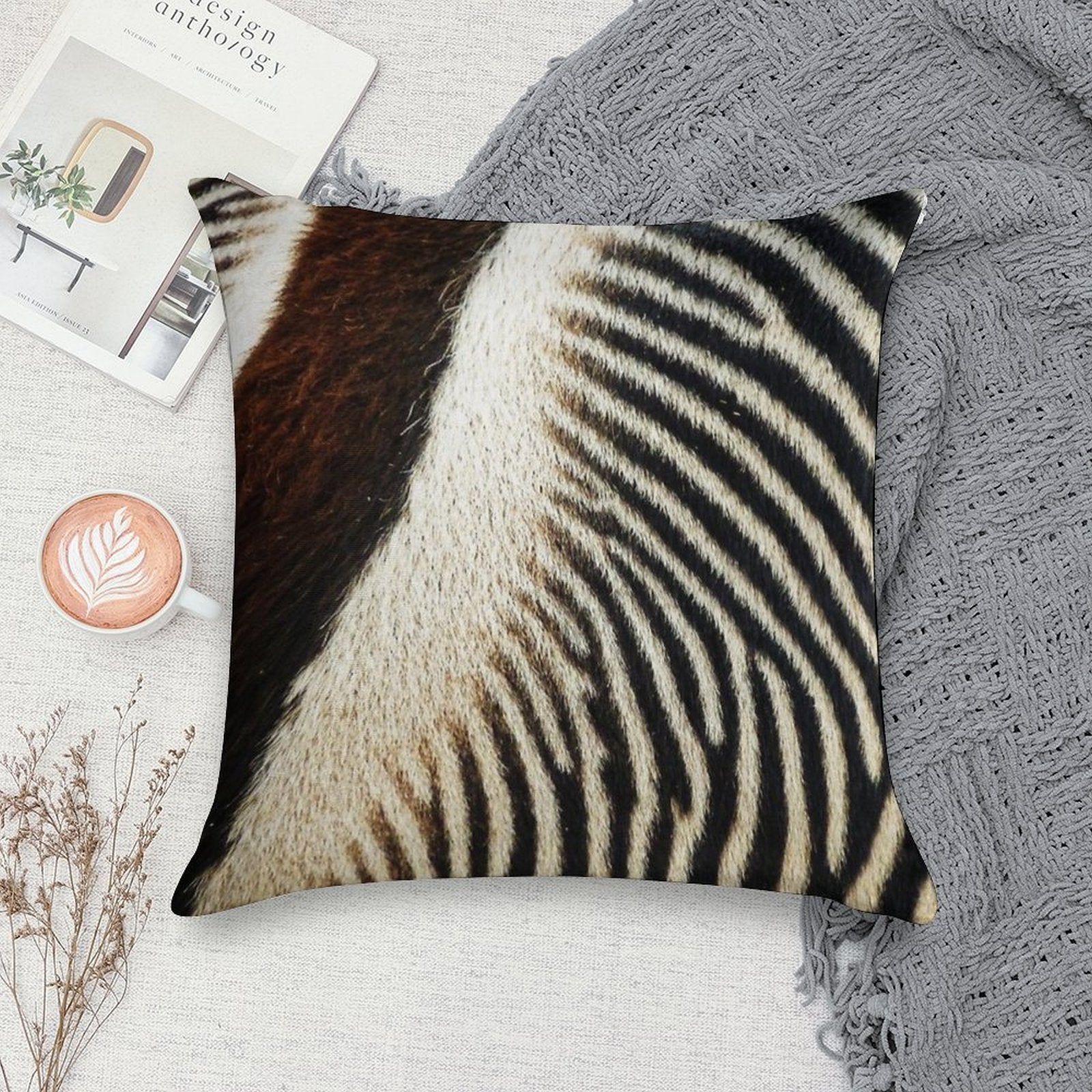 Zebra Caboose Soft Multiple Sizes Throw Pillow