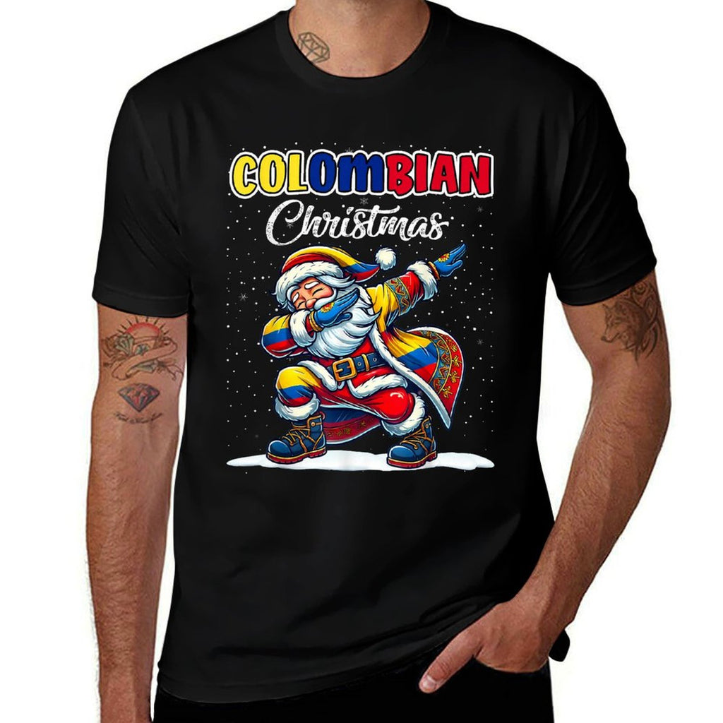 Colombia Dabbing Santa Christmas Colombia for Kids  Tagless Design T-Shirt