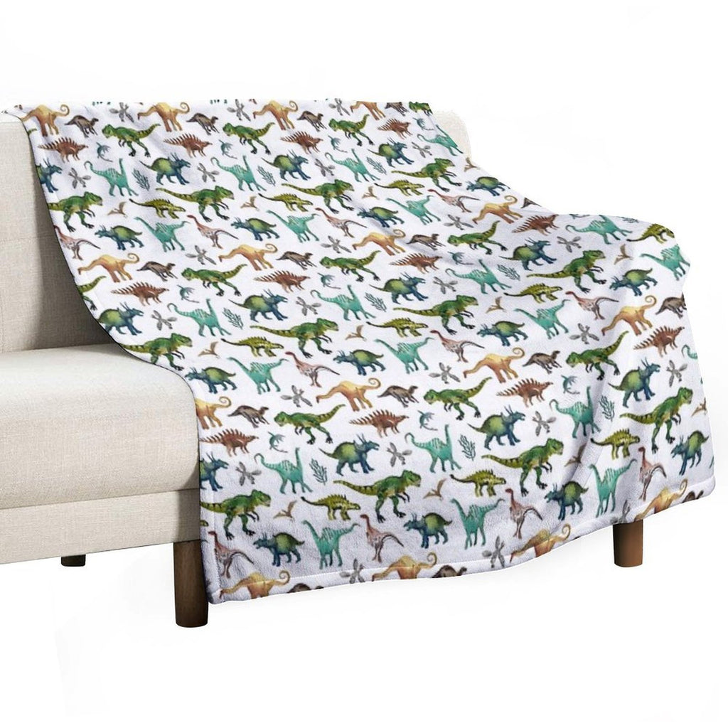 Dino-Mite Dreams for Kids  Trendy Dinosaur Pattern  Unique Gift Idea. Travel-friendly Throw Blanket