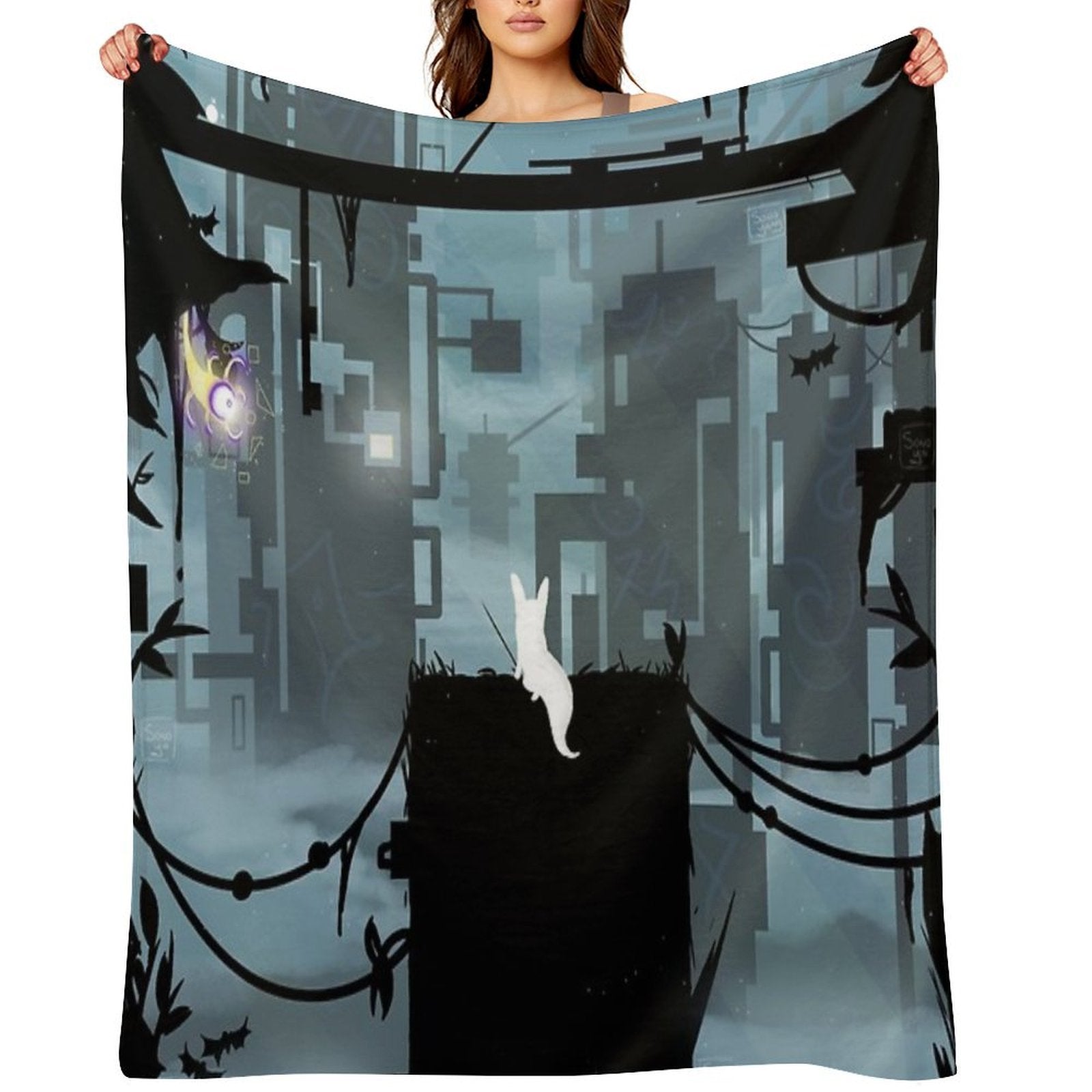 Slugcat in The Fog Compact Throw Blanket