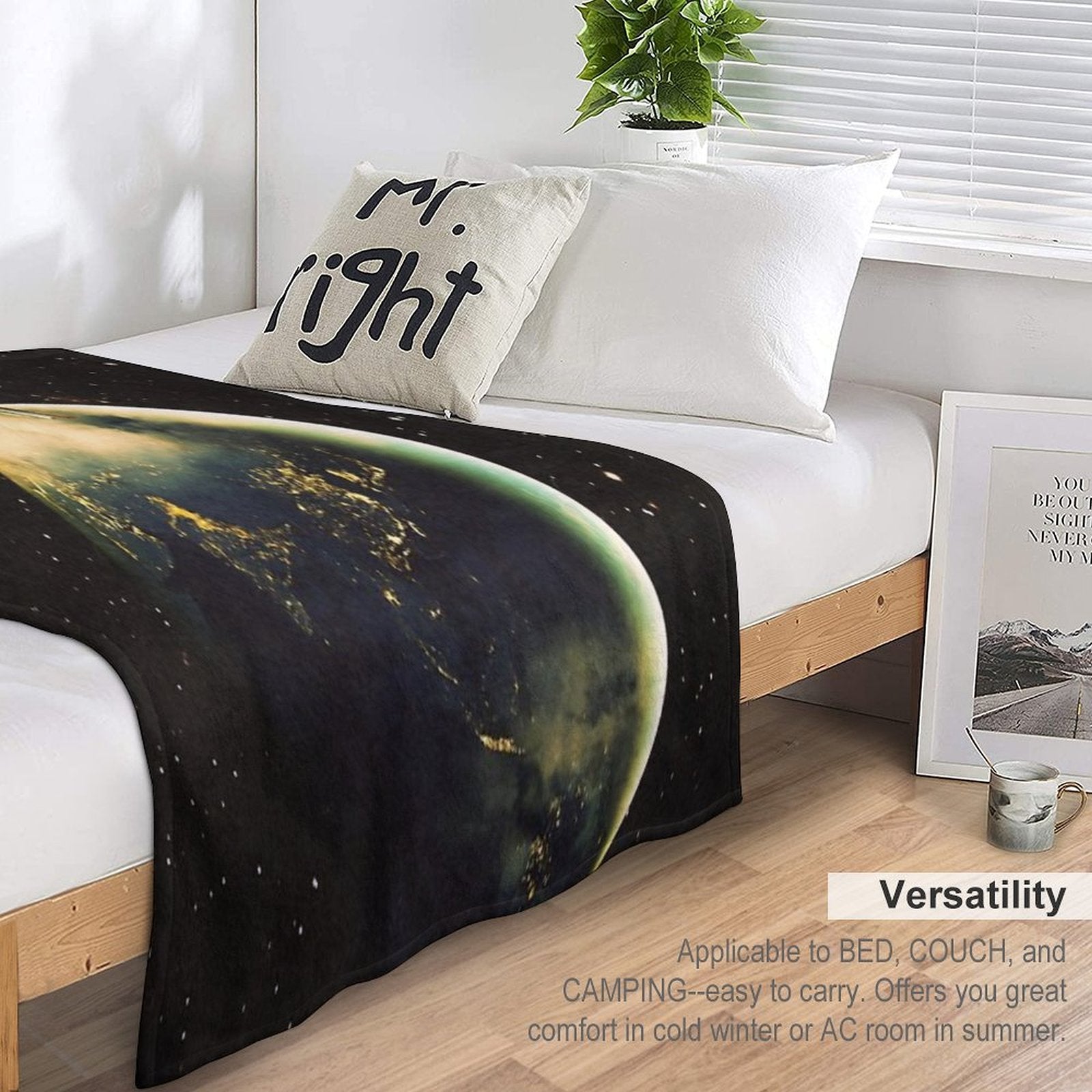 Cowboy In Space Plush Throw Blanket