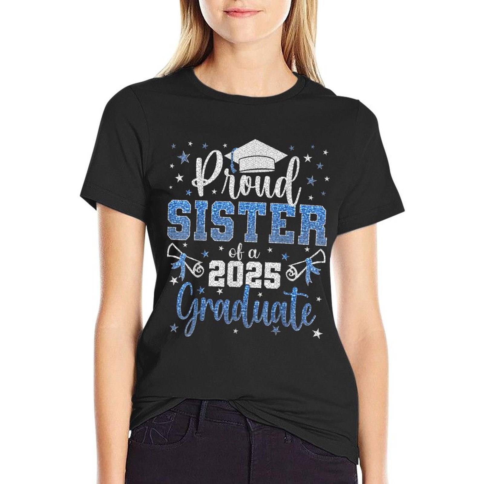Super Proud Sister of 2025 Graduate Senior Graduation Family  Odor-resistant T-Shirt