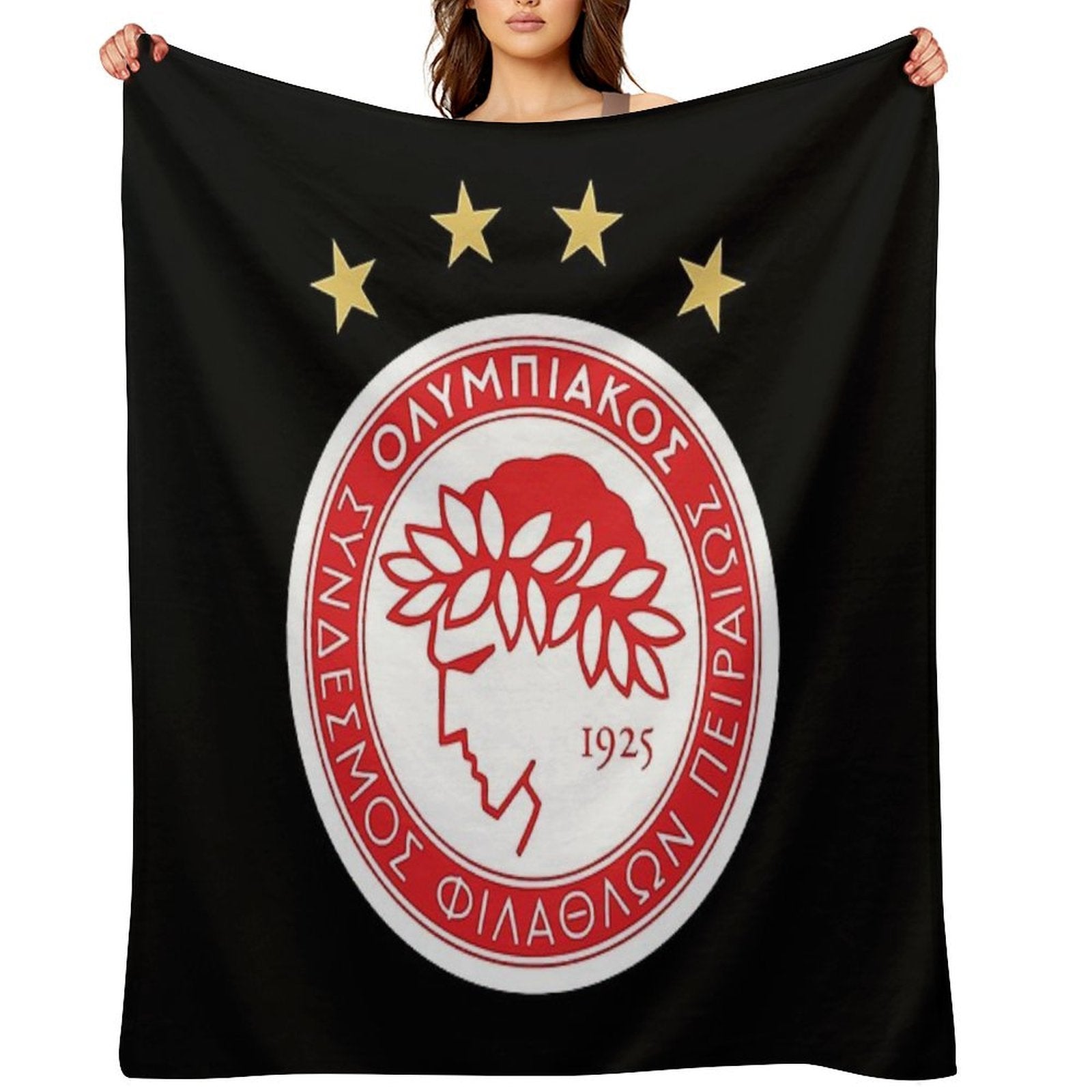 Vintage Best Champions Olympiacos FC Logo Essential Shrink-resistant Throw Blanket