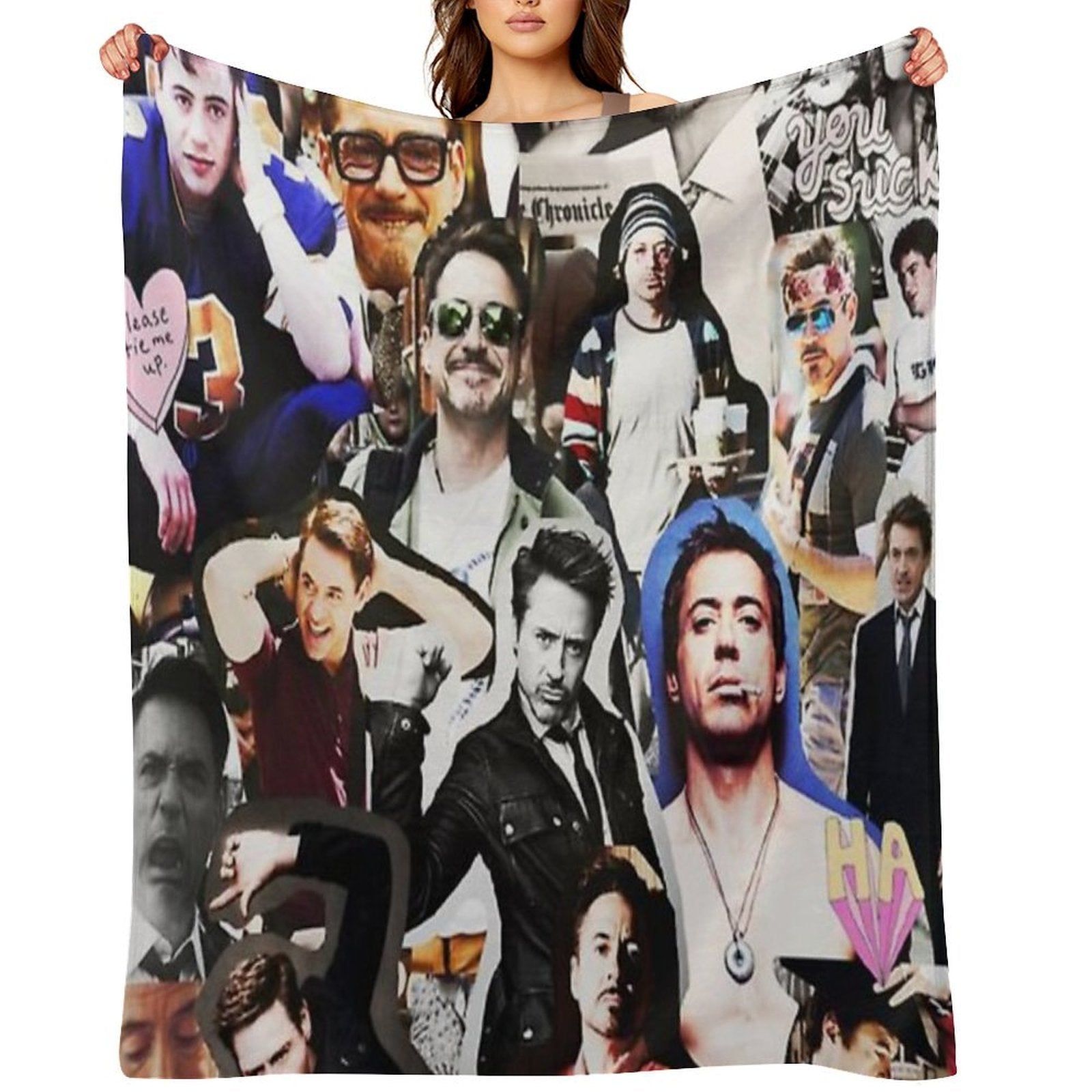 Robert Downey Jr. Collage Compact Throw Blanket