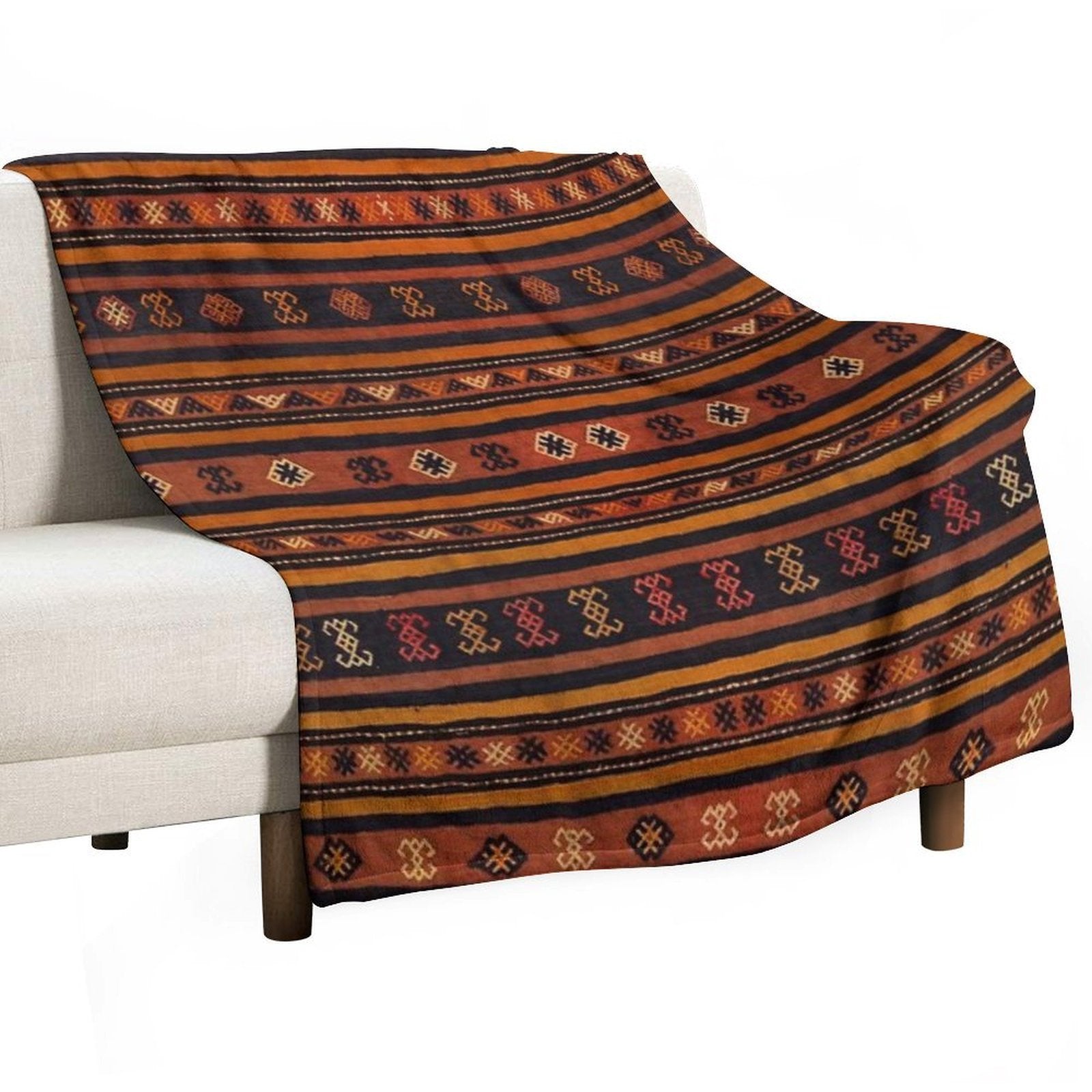 Moroccan Traditional Berber Artwork Design Compact Throw Blanket