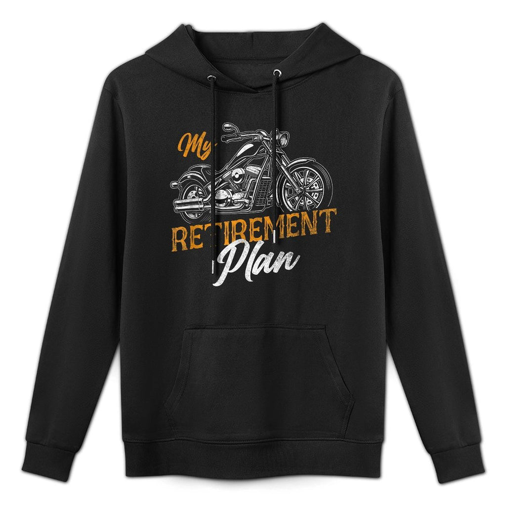 Classic Retired Motorcycle Biker My Retirement Plan Grandpa Medium-Weight Fabric Hoodie