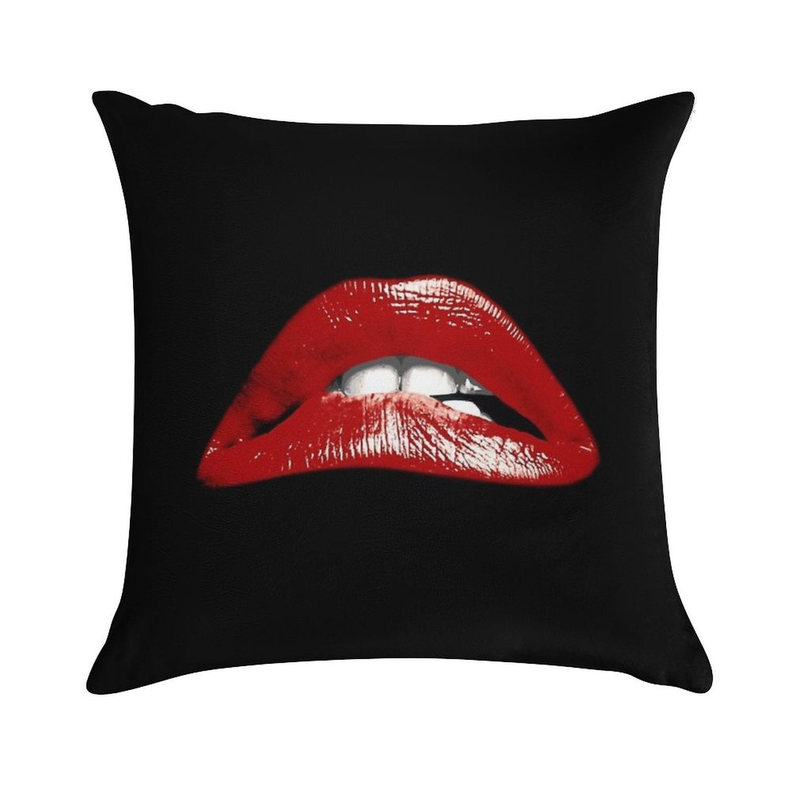 Rocky Lips Soft Short Plush Fabric Throw Pillow